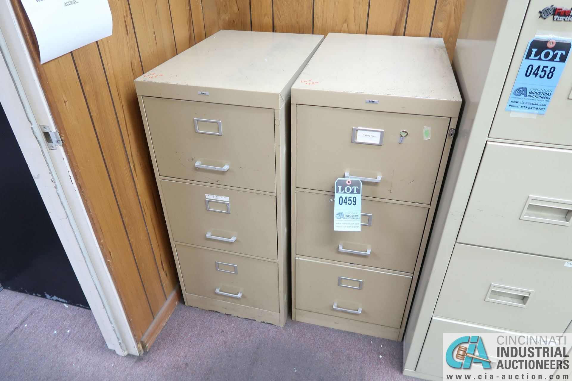 (LOT) (1) FOUR-DRAWER & (2) THREE-DRAWER FILE CABINETS