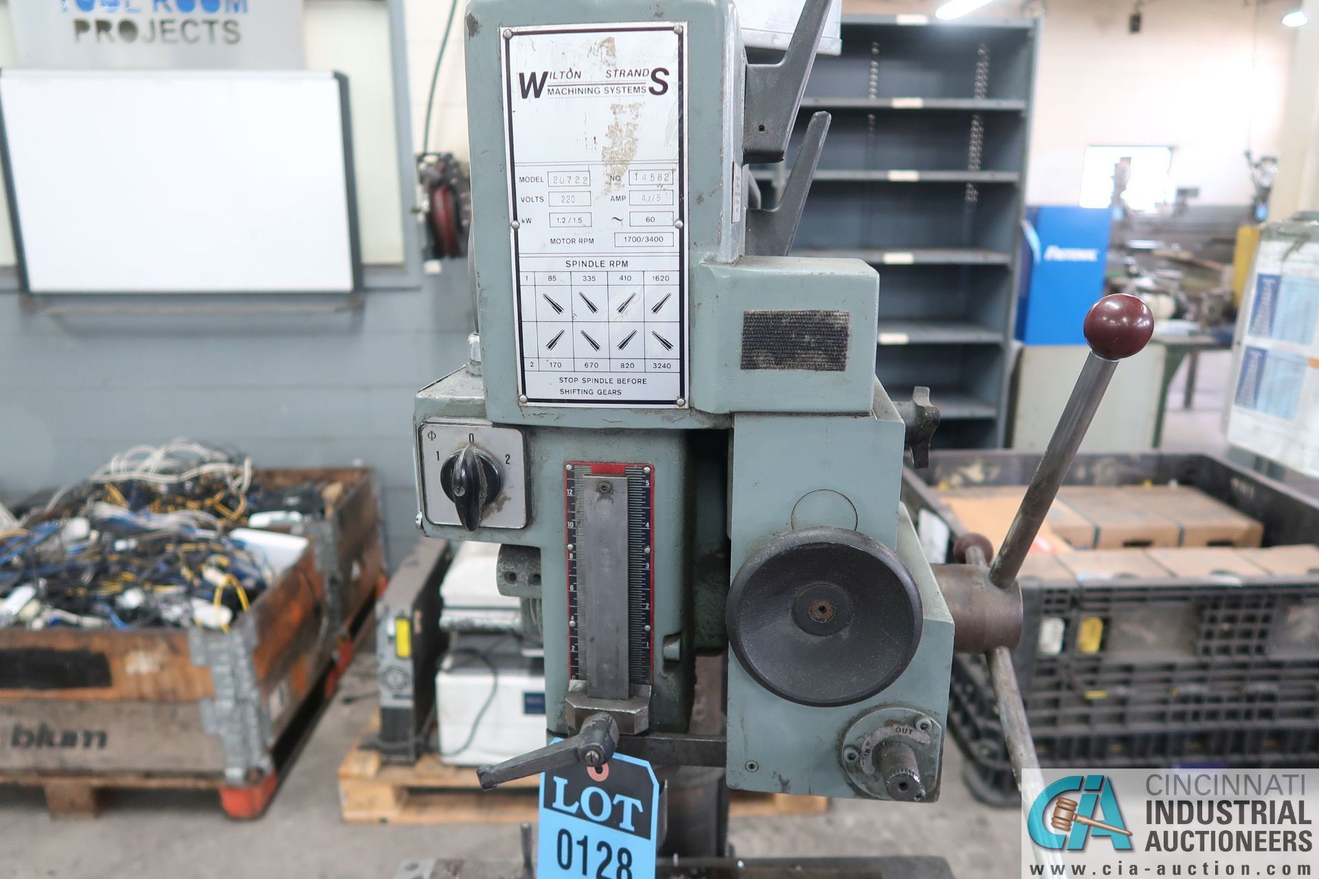 20" WILTON MODEL 20722 SINGLE SPINDLE FLOOR DRILL; 85 - 3240 RPM - Image 3 of 6