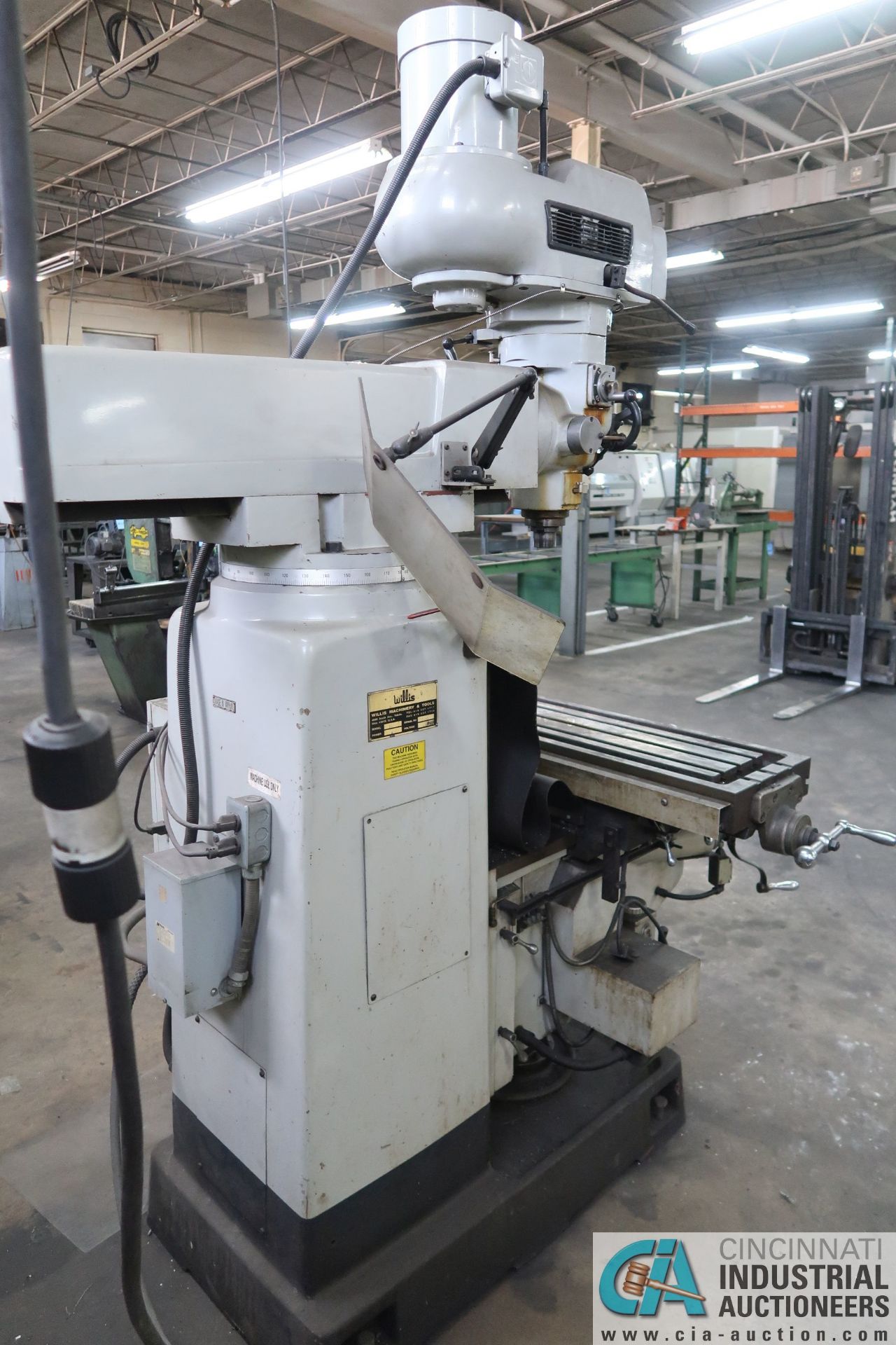 5-HP WILLIS VERTICAL MILL; S/N 10271, DRO, 12" X 50" TABLE, POWER TABLE & KNEE - Image 8 of 10