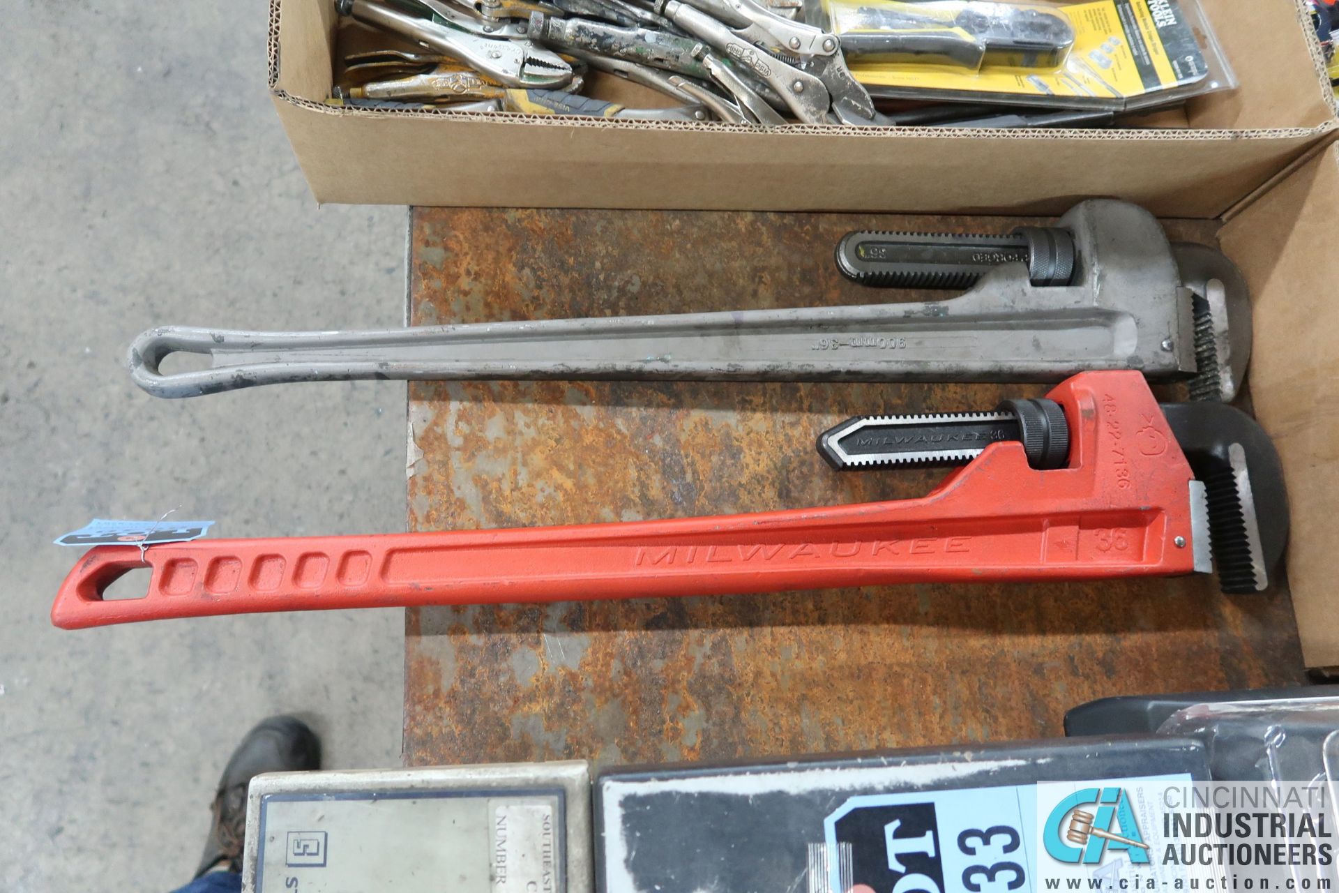 36" PIPE WRENCHES - (1) ALUMINUM & (1) STEEL