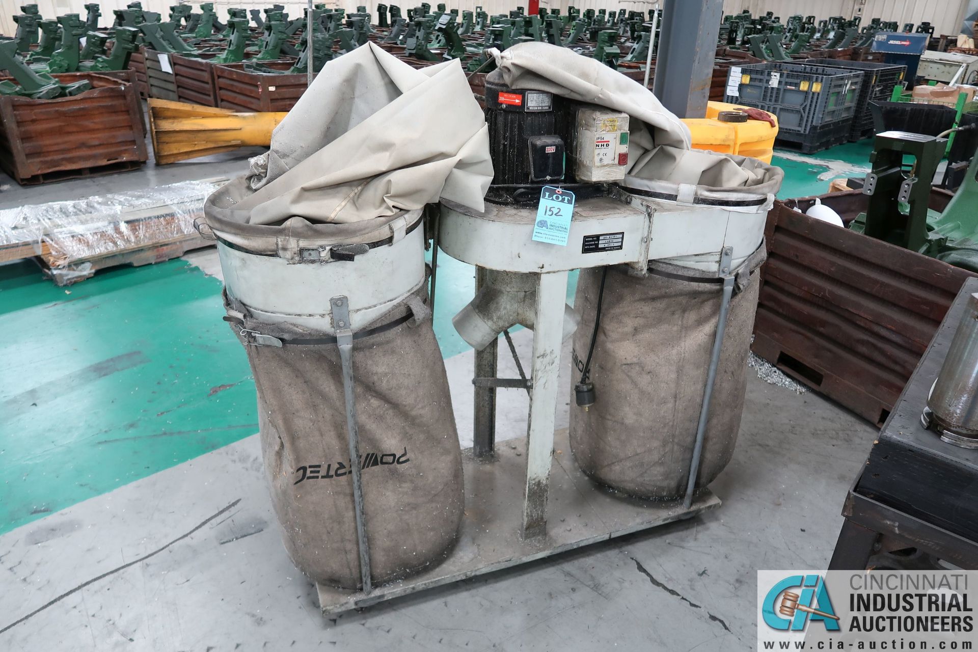 **TAIWAN MADE MODEL DM-525TS TWIN BAG DUST COLLECTOR; S/N 11850, 5 HP (2012) **LOCATED IN COLUMBIA