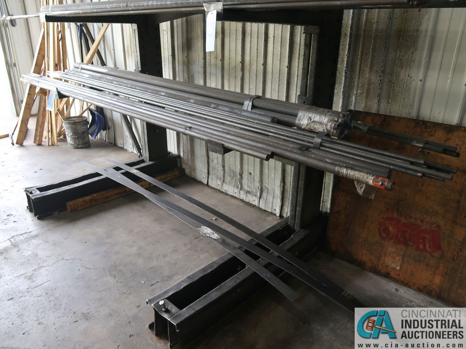 (LOT) MISCELLANEOUS BAR STOCK ON CANTILEVER RACK AND (2) MATERIAL CARTS **NO CARTS OR RACK** - Image 3 of 7