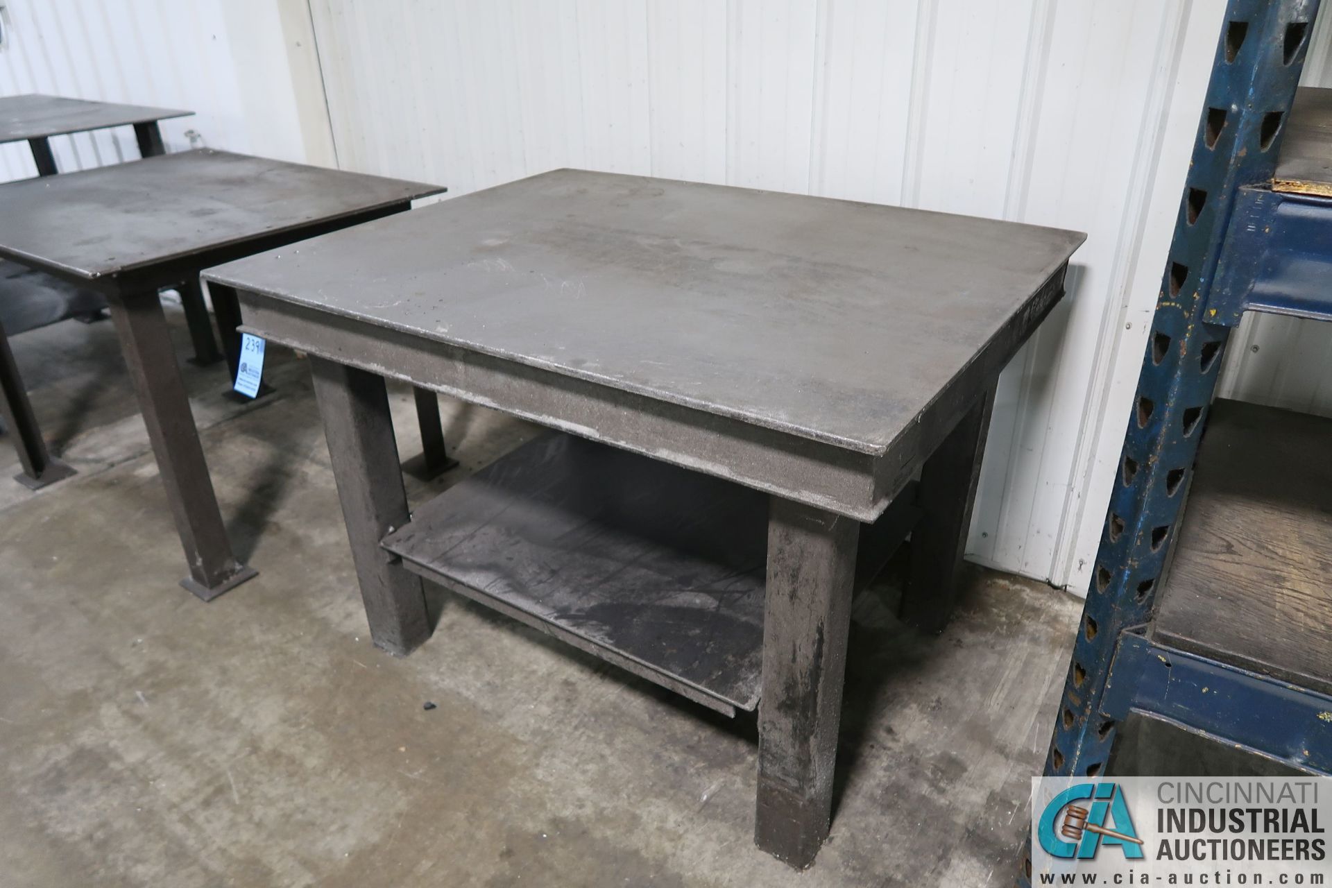 40" X 50" X 34-1/2" HIGH X 1/2" THICK STEEL TOP PLATE HEAVY DUTY WELDED STEEL TABLE - Image 2 of 2