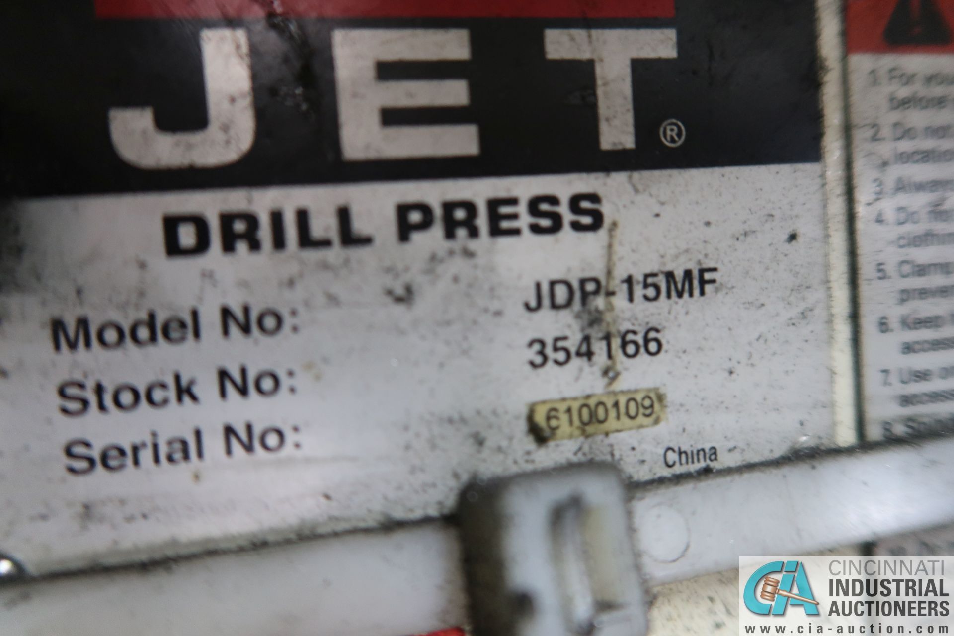 15" JET MODEL JDP-15MF FLOOR DRILL - Image 3 of 3