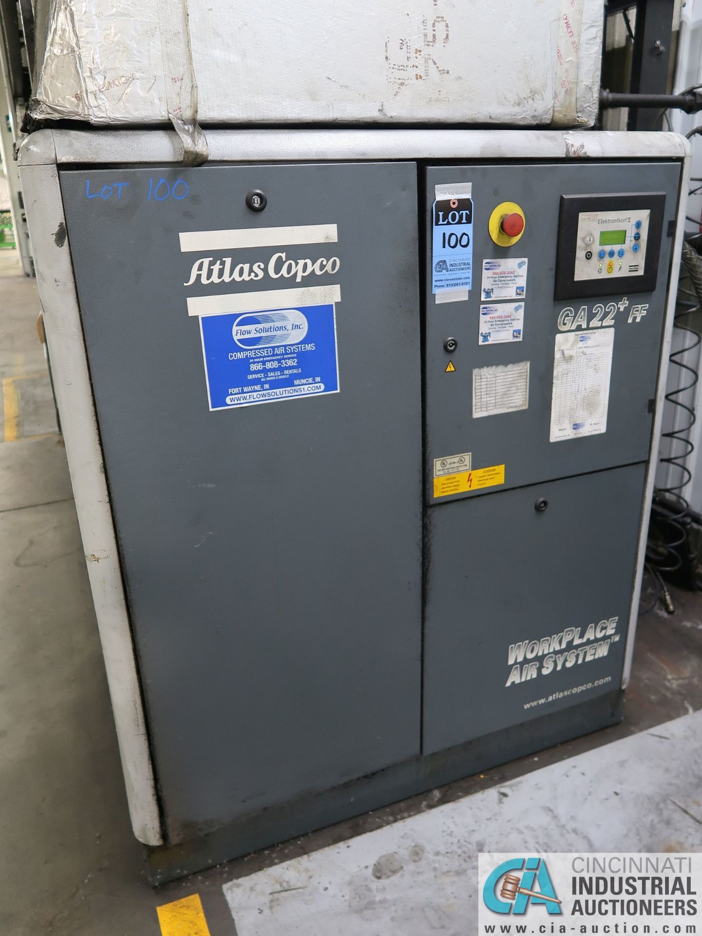 30 HP ATLAS COPCO MODEL GA22+FF AIR COMPRESSOR; S/N API301900 (NEW 2007)