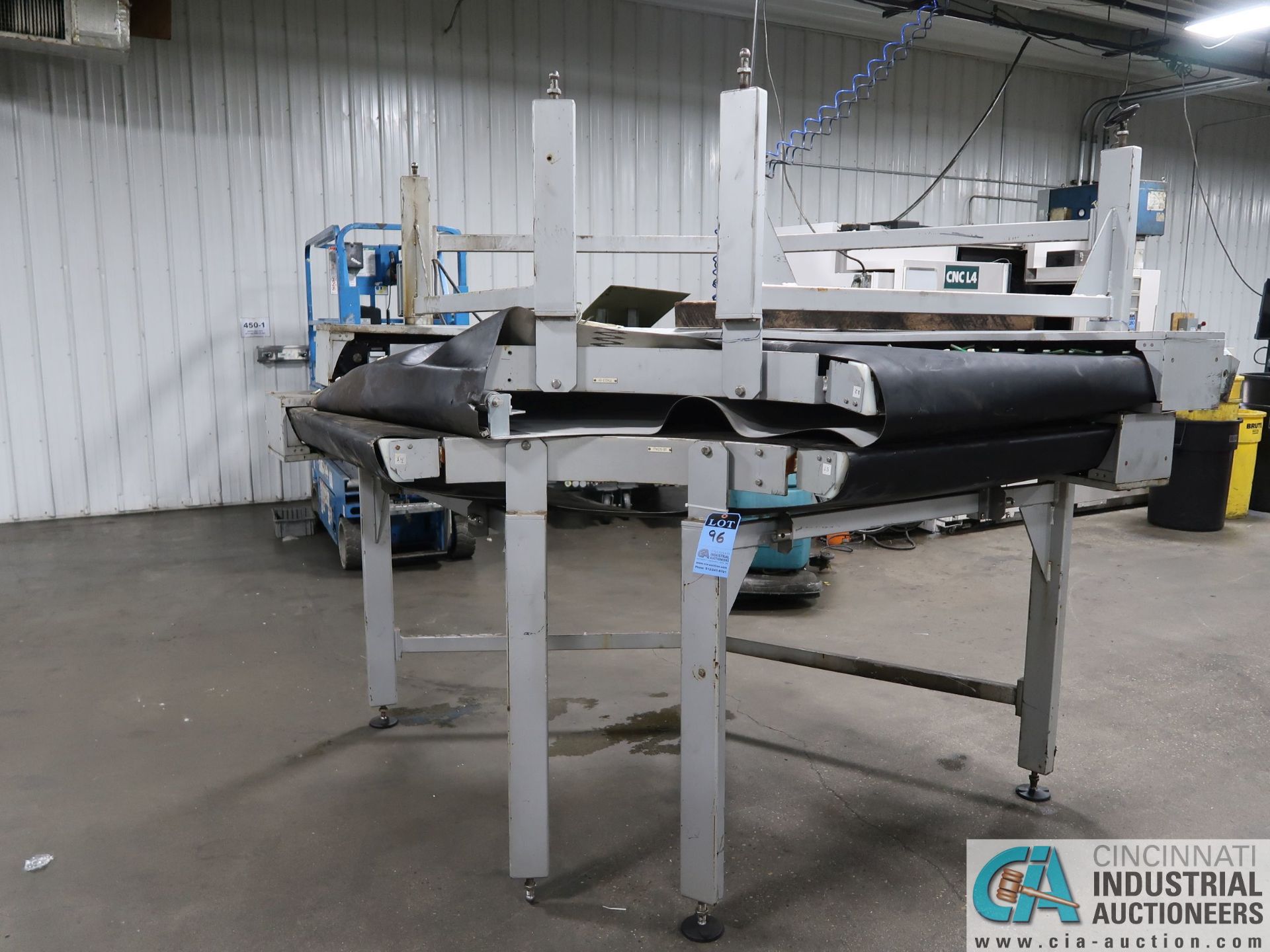 SECTIONS BOSCH TYPE KRI-SP CURVED POWER CONVEYOR, 36" APPROX. RUBBER BELT, (1) SECTION 36" HIGH