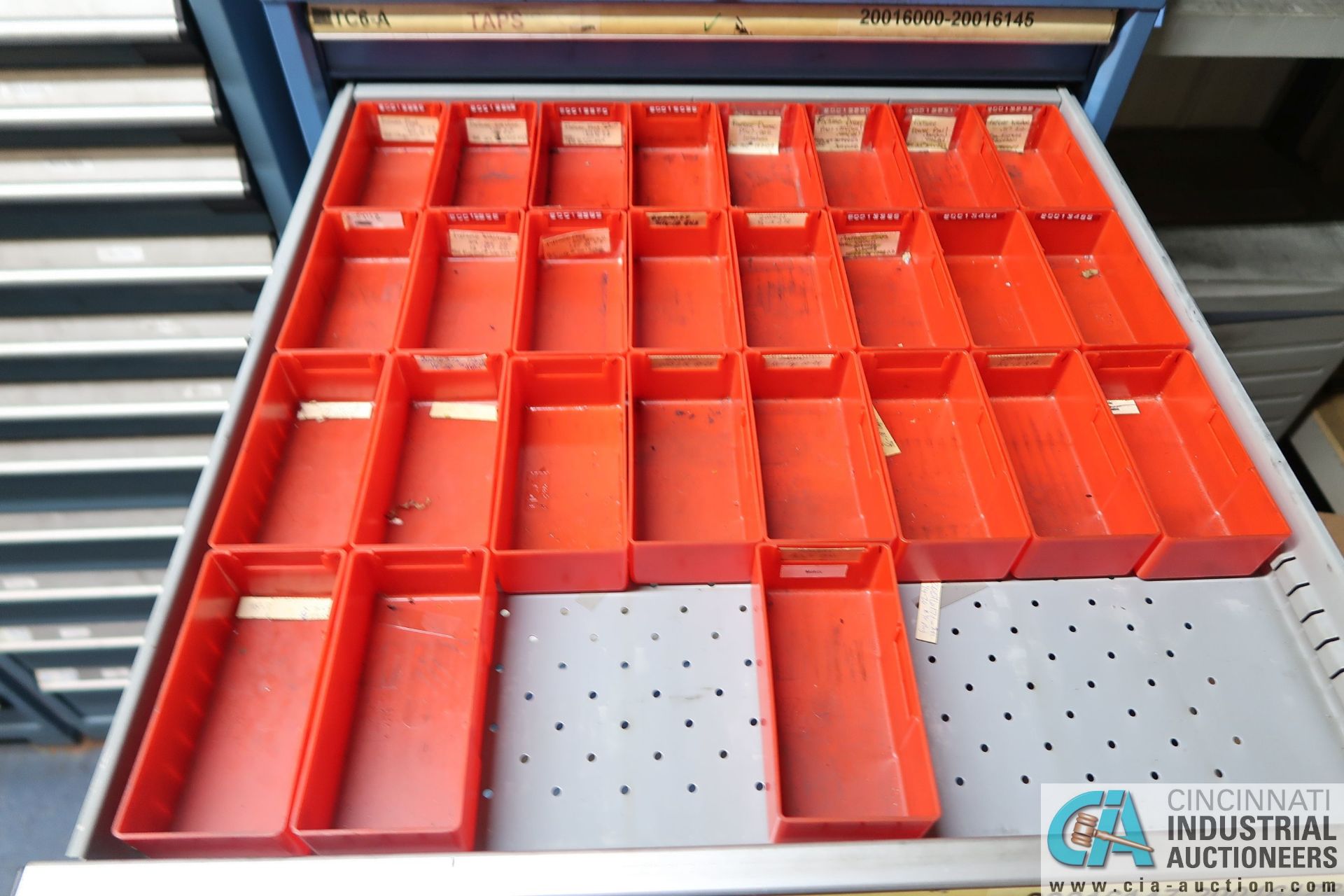 14-DRAWER ROUSSEAU TOOLING CABINET AND CONTENTS WITH CHAMFER TOOLING, HARDWARE PLUGS, AND REPAIR - Image 3 of 13