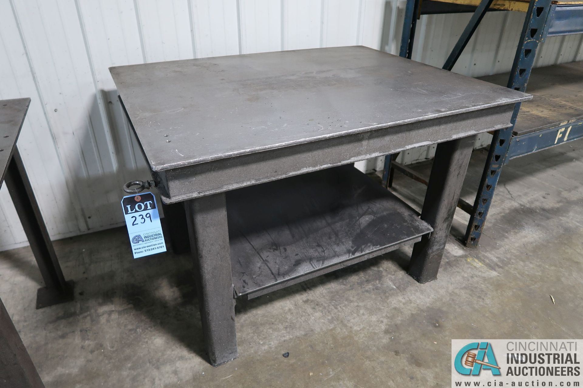 40" X 50" X 34-1/2" HIGH X 1/2" THICK STEEL TOP PLATE HEAVY DUTY WELDED STEEL TABLE