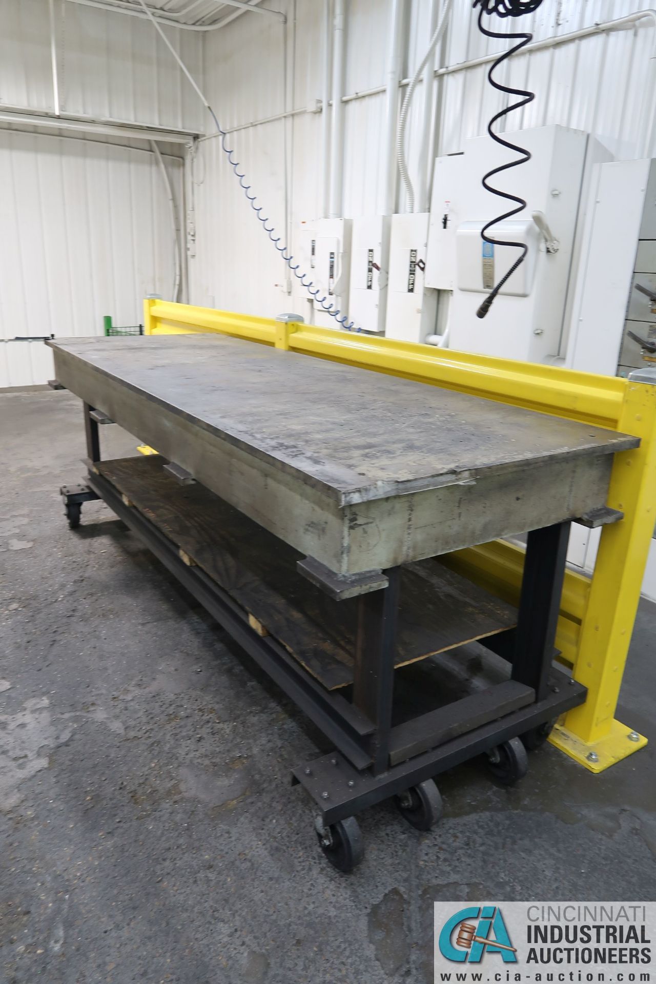 36" X 102" X 37-1/2" HIGH X 1" THICK STEEL TOP PLATE SUPREME DUTY WELDED PORTABLE STEEL TABLE - Image 2 of 3
