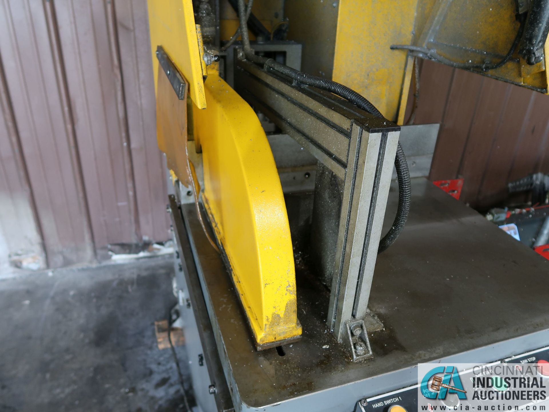 24" PAT MOONEY SAWS MODEL PM1-24D SEMI-AUTO UPACTING SAW; S/N 10008100001, WITH 14' TIGER STOP IN - Image 7 of 17