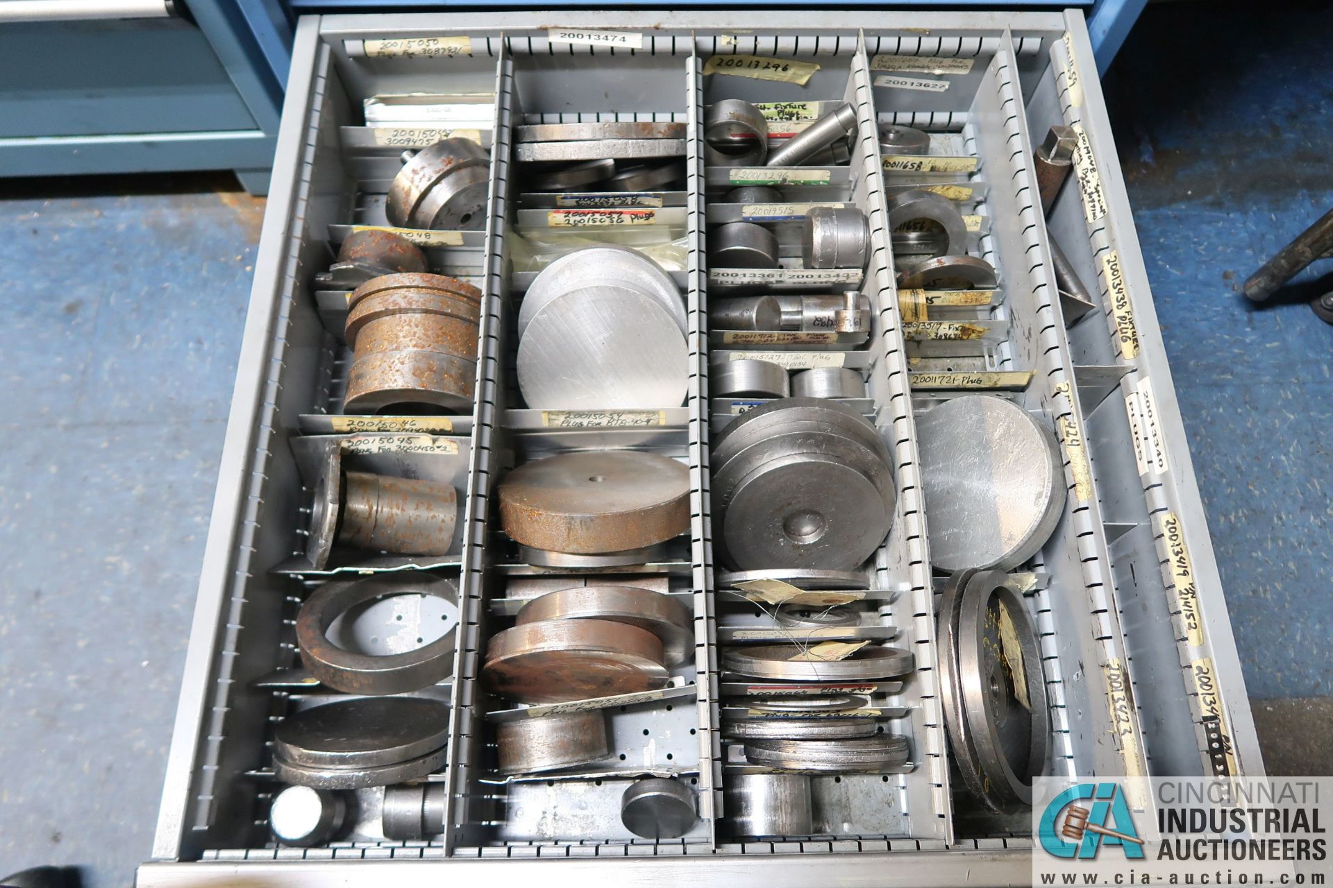 14-DRAWER ROUSSEAU TOOLING CABINET AND CONTENTS WITH CHAMFER TOOLING, HARDWARE PLUGS, AND REPAIR - Image 13 of 13