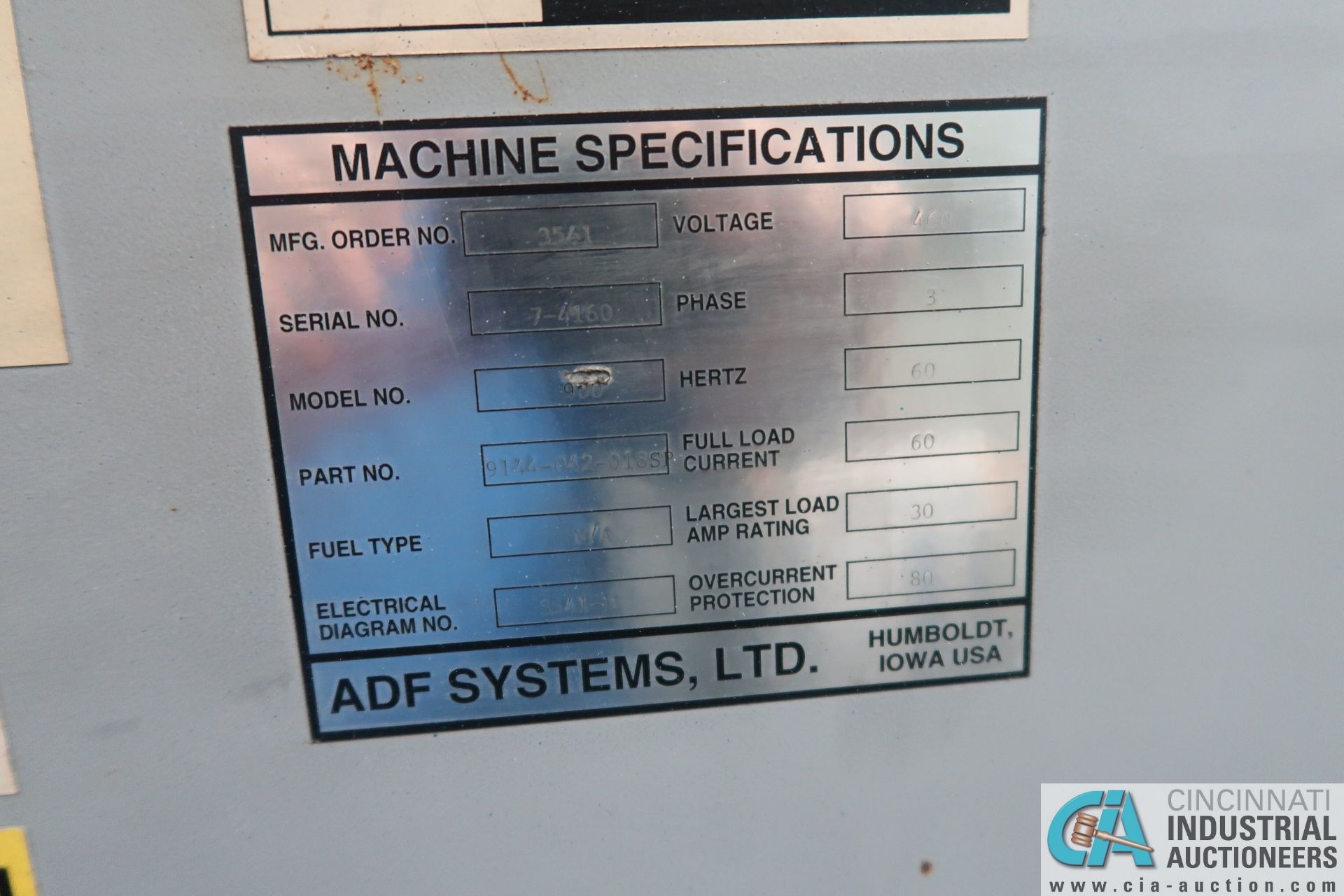 **50" ADF MODEL 900 ROTARY PASS THRU PARTS WASHER; S/N 7-4160 **LOCATED IN COLUMBIA CITY, INDIANA** - Image 3 of 9