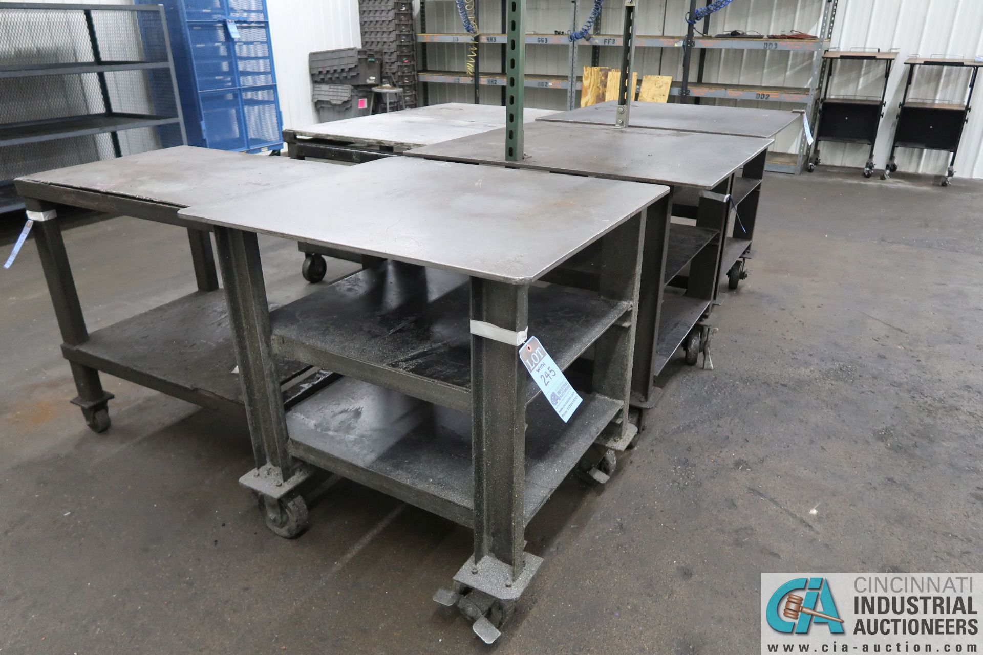 MISCELLANEOUS SIZE SUPER DUTY WELDED STEEL PORTABLE TABLES - Image 4 of 4