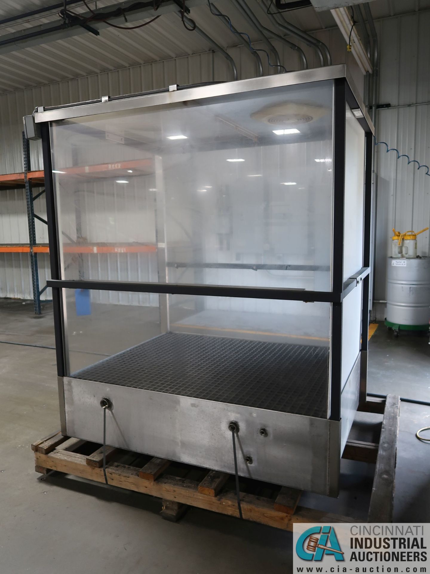 48" X 60" X 72" HIGH X 14" DEEP TANK CUSTOM-BUILT WASH BAY WITH EXHAUST FAN **NEVER USED** - Image 4 of 4