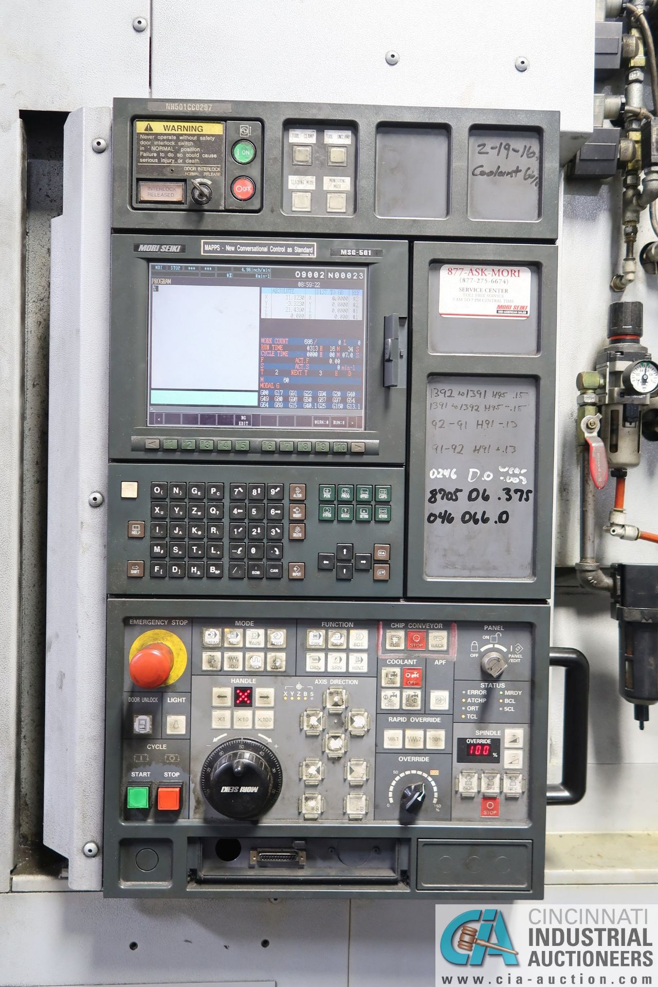 MORI SEIKi MODEL NH-5000/40 CNC HORIZONTAL MACHINING CENTER; S/N NH501CC0297, MSG-501 CONTROL, 20" X - Image 6 of 24