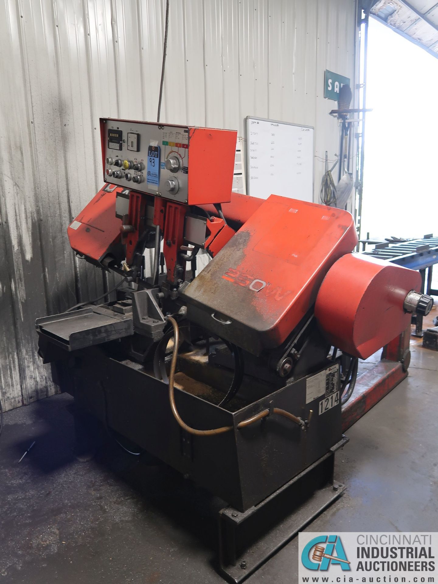 10" X 12" AMADA MODEL HA-250-W HORIZONTAL BAND SAW; S/N 25050118, NEW 1990, AUTO BAR FEED - Image 12 of 13