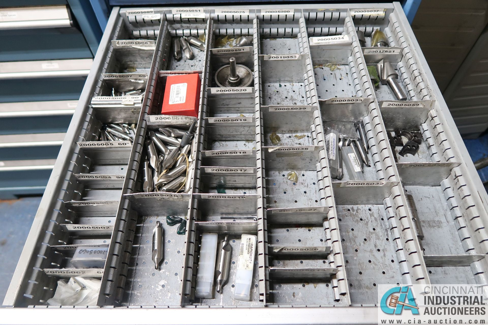 14-DRAWER ROUSSEAU TOOLING CABINET AND CONTENTS WITH CHAMFER TOOLING, HARDWARE PLUGS, AND REPAIR - Image 8 of 13