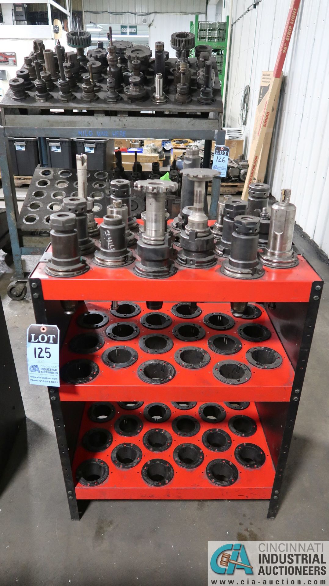 CAT 40 TAPER TOOLHOLDERS WITH HUOT STATIONARY TOOL TOWER