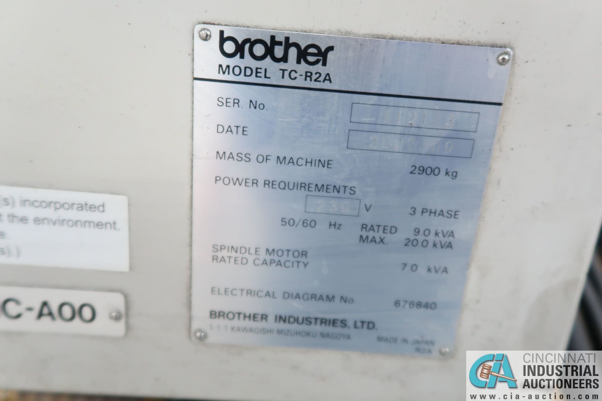 **BROTHER MODEL TC-R2A DUAL PALLET CNC DRILLING AND TAPPING CENTER; S/N 112113 (9/2007), 14-POS. - Image 5 of 11