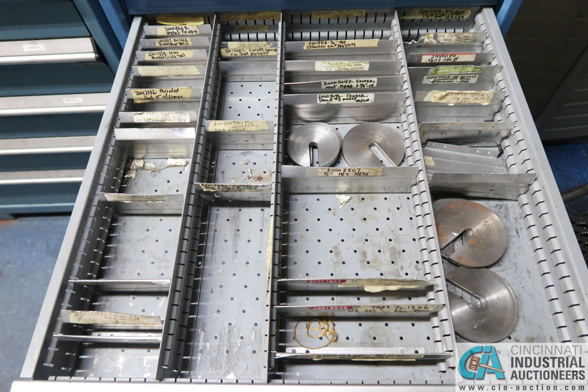 14-DRAWER ROUSSEAU TOOLING CABINET AND CONTENTS WITH CHAMFER TOOLING, HARDWARE PLUGS, AND REPAIR - Image 9 of 13