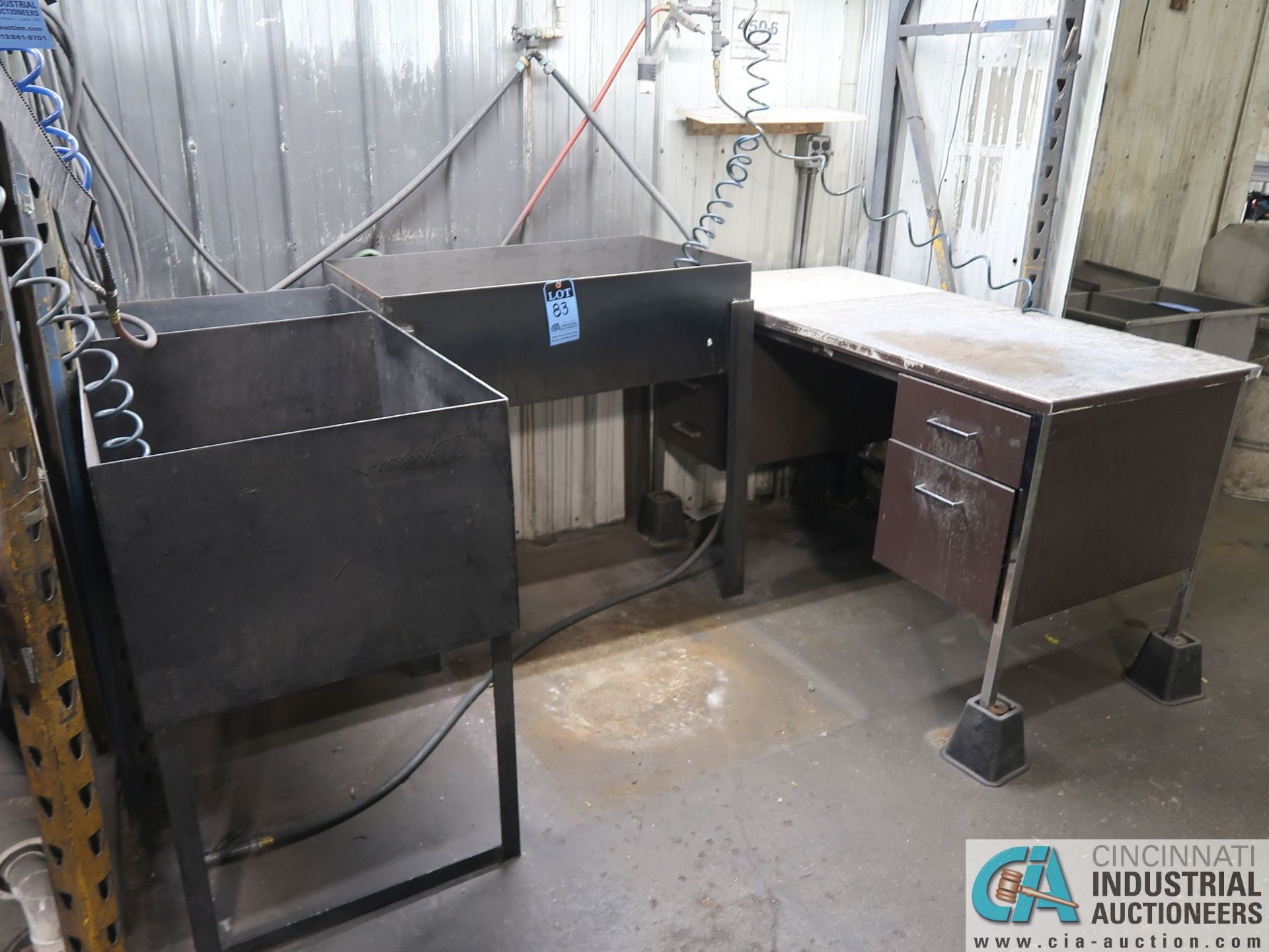 MISCELLANEOUS SIZE WATER WASH TUBS WITH DESK - Image 2 of 6