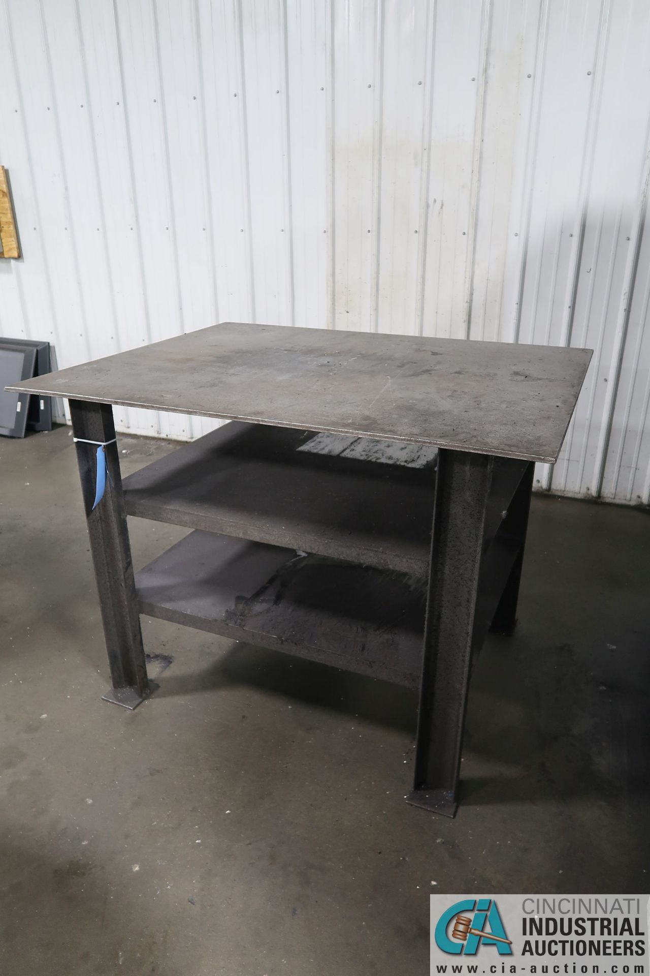 40" X 50" X 37" HIGH X 1/2" THICK STEEL TOP PLATE HEAVY DUTY WELDED STEEL TABLE - Image 2 of 2