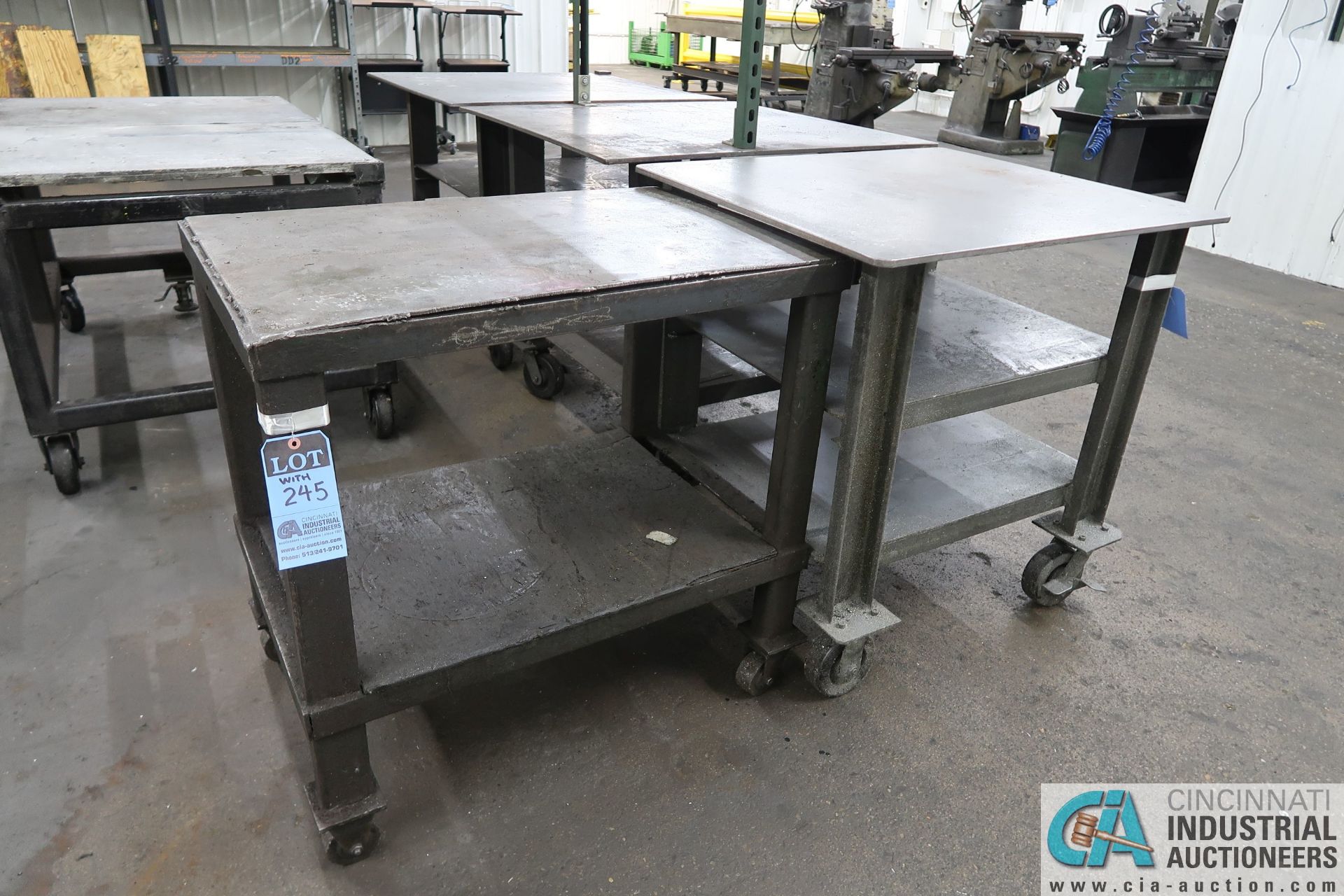 MISCELLANEOUS SIZE SUPER DUTY WELDED STEEL PORTABLE TABLES - Image 3 of 4