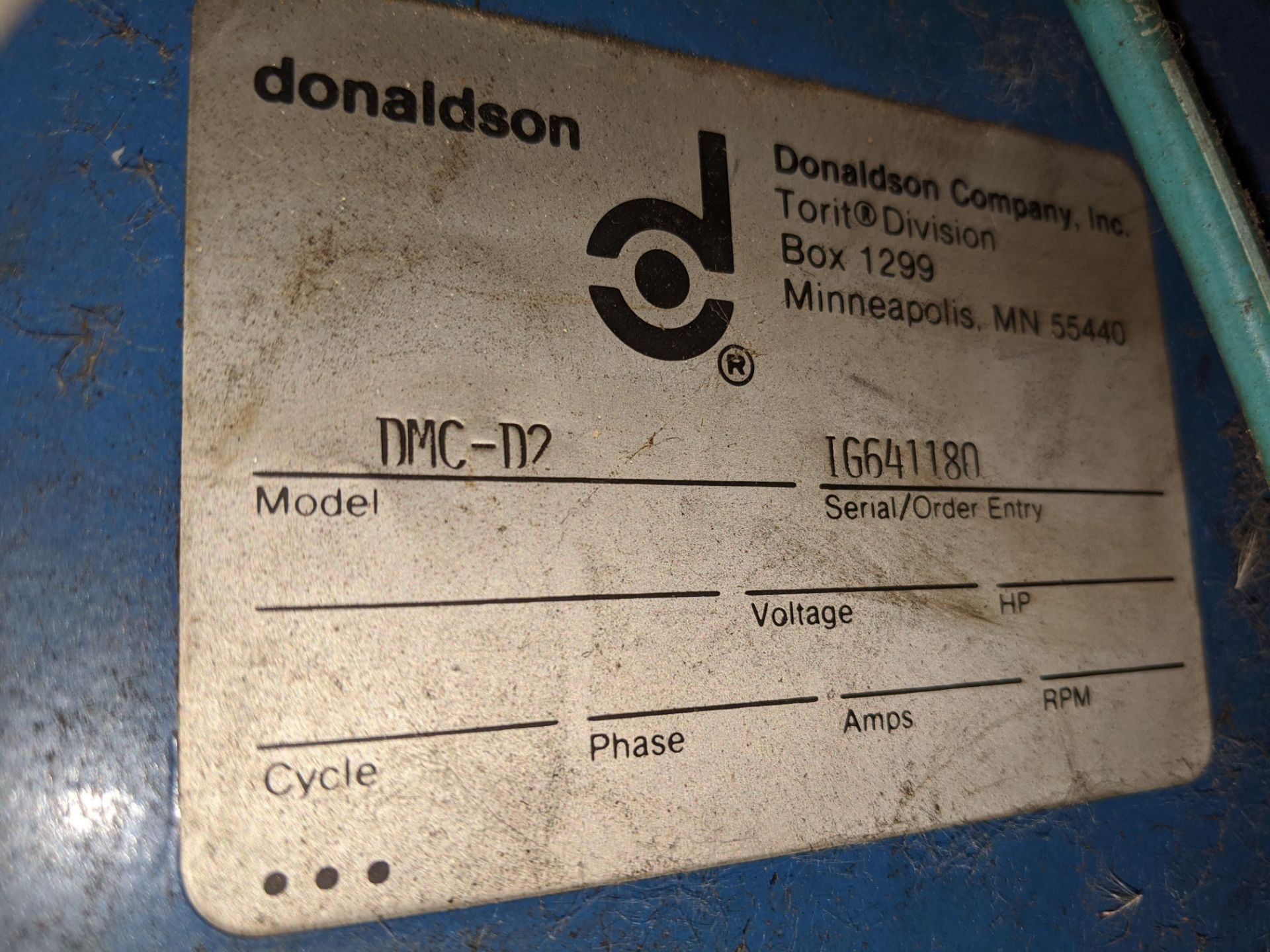 Torit Donaldson model DMC-D2 Dust Collector, s/n 1G641180 - Image 3 of 3