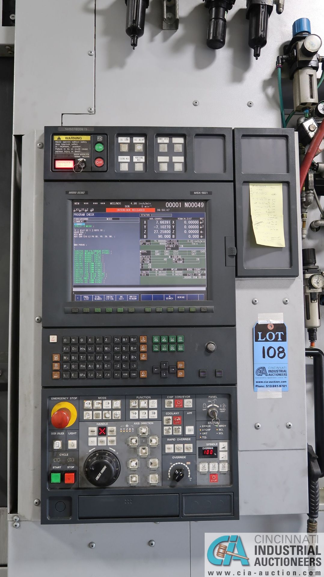 MORI SEIKI MODEL NH-5000/40 CNC HORIZONTAL MACHINING CENTER; S/N NH501EC0815 (NEW 3-2005), MSG-801 - Image 6 of 29