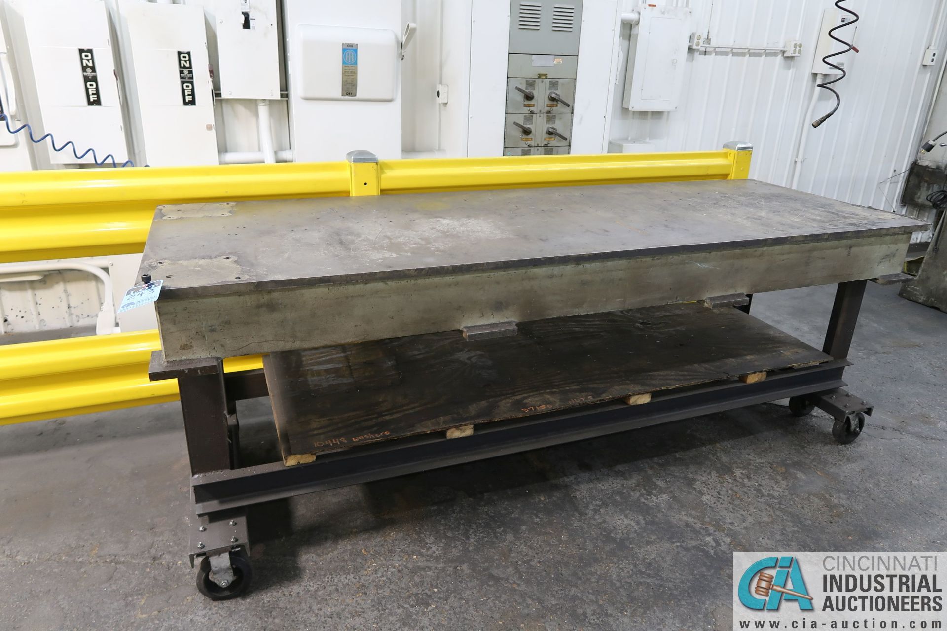 36" X 102" X 37-1/2" HIGH X 1" THICK STEEL TOP PLATE SUPREME DUTY WELDED PORTABLE STEEL TABLE
