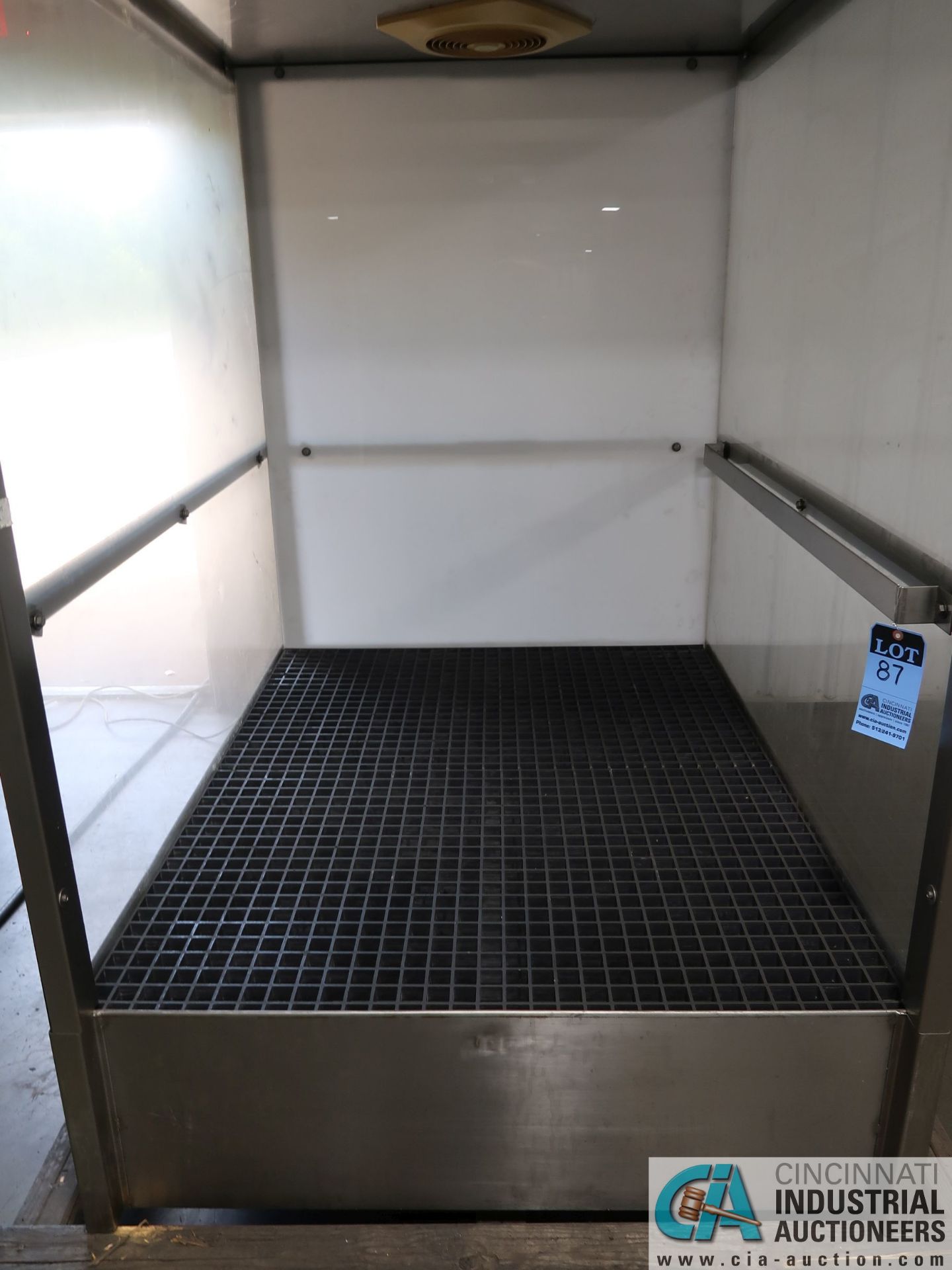 48" X 60" X 72" HIGH X 14" DEEP TANK CUSTOM-BUILT WASH BAY WITH EXHAUST FAN **NEVER USED** - Image 3 of 4