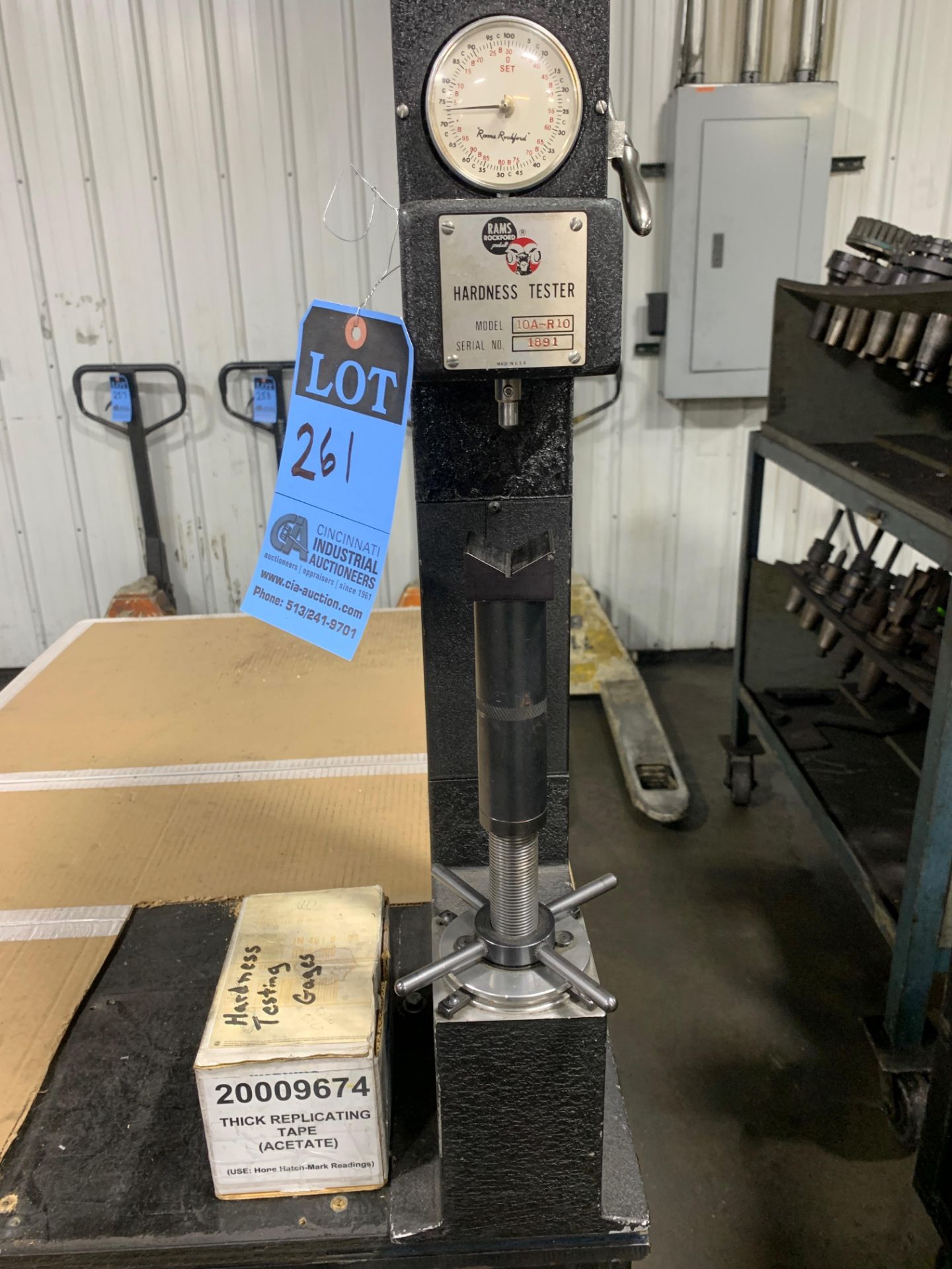 RAMS MODEL 10A-R10 HARDNESS TESTER W/ TABLE