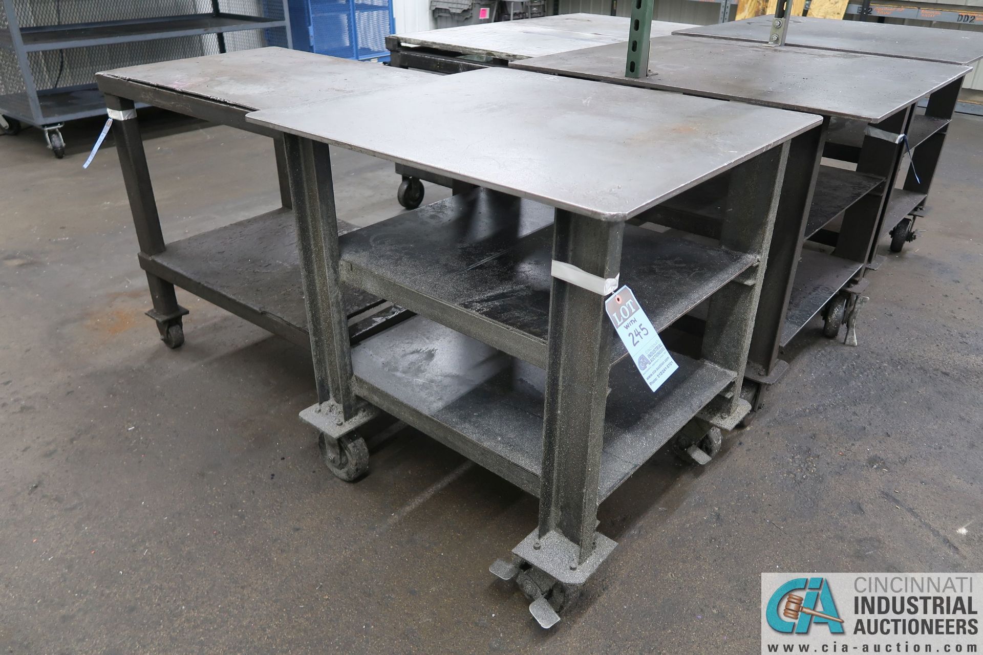 MISCELLANEOUS SIZE SUPER DUTY WELDED STEEL PORTABLE TABLES - Image 2 of 4