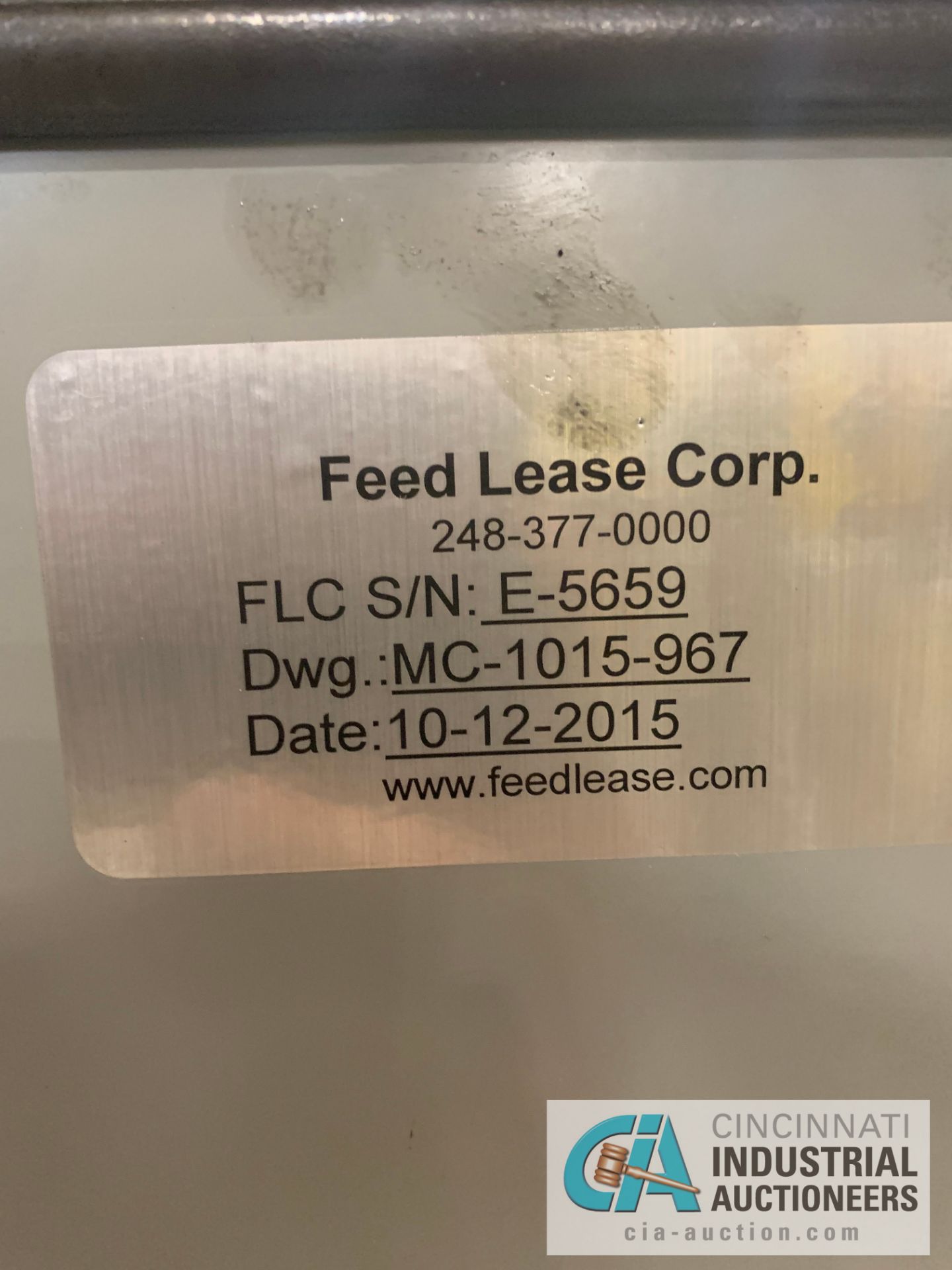 **24" FEEDLEASE MODEL RF-2.5-24 COIL FEEDER; S/N 5659 (DELAYED REMOVAL: 10/01/2020) **RIGGING FEE - Image 5 of 9