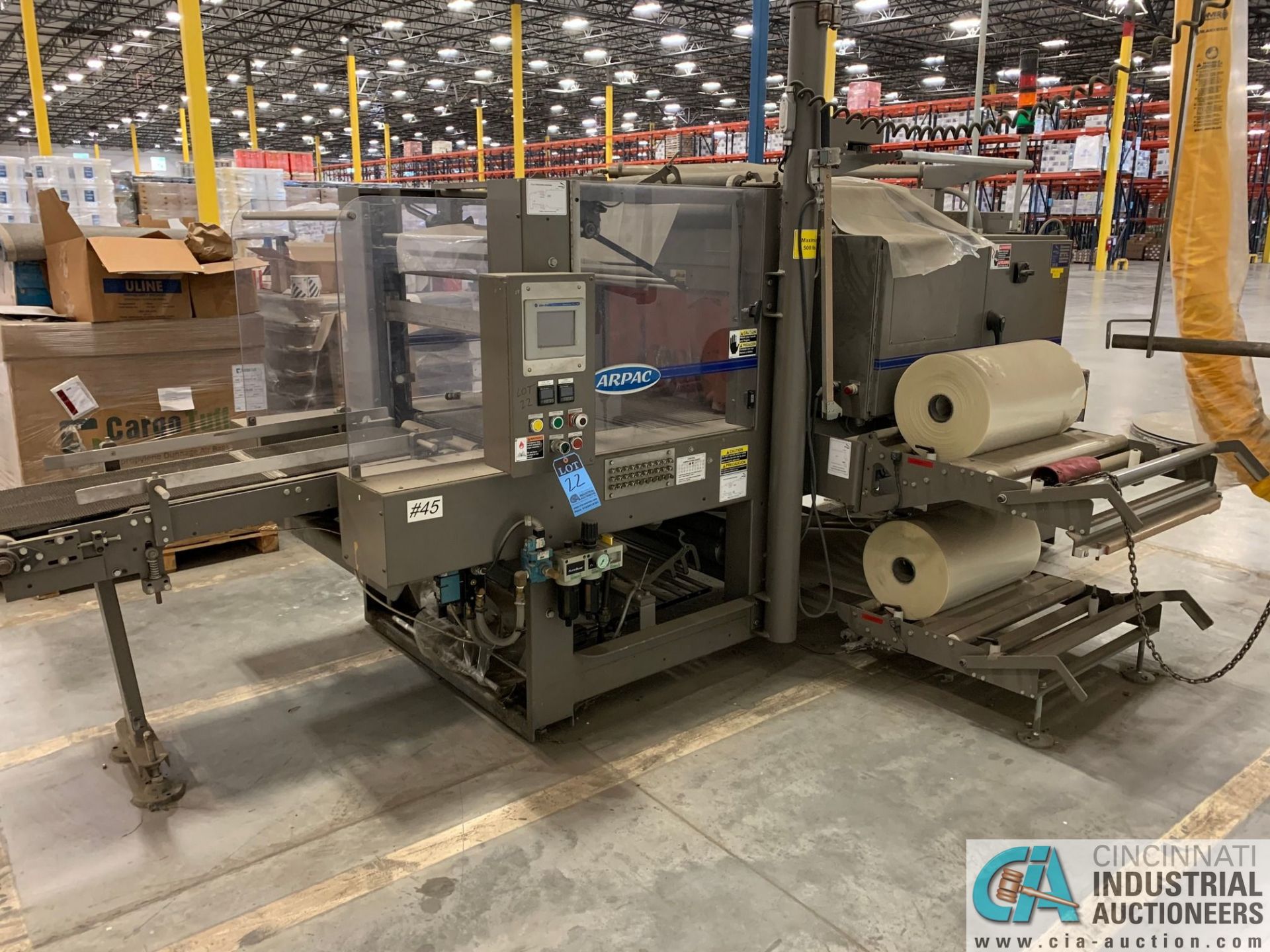 ARPAC MODEL 25TW-28 SHRINK WRAPPER / HEAT TUNNEL; S/N 11489, HEIGHT RANGE: 4" - 12", LENGTH (FLOW