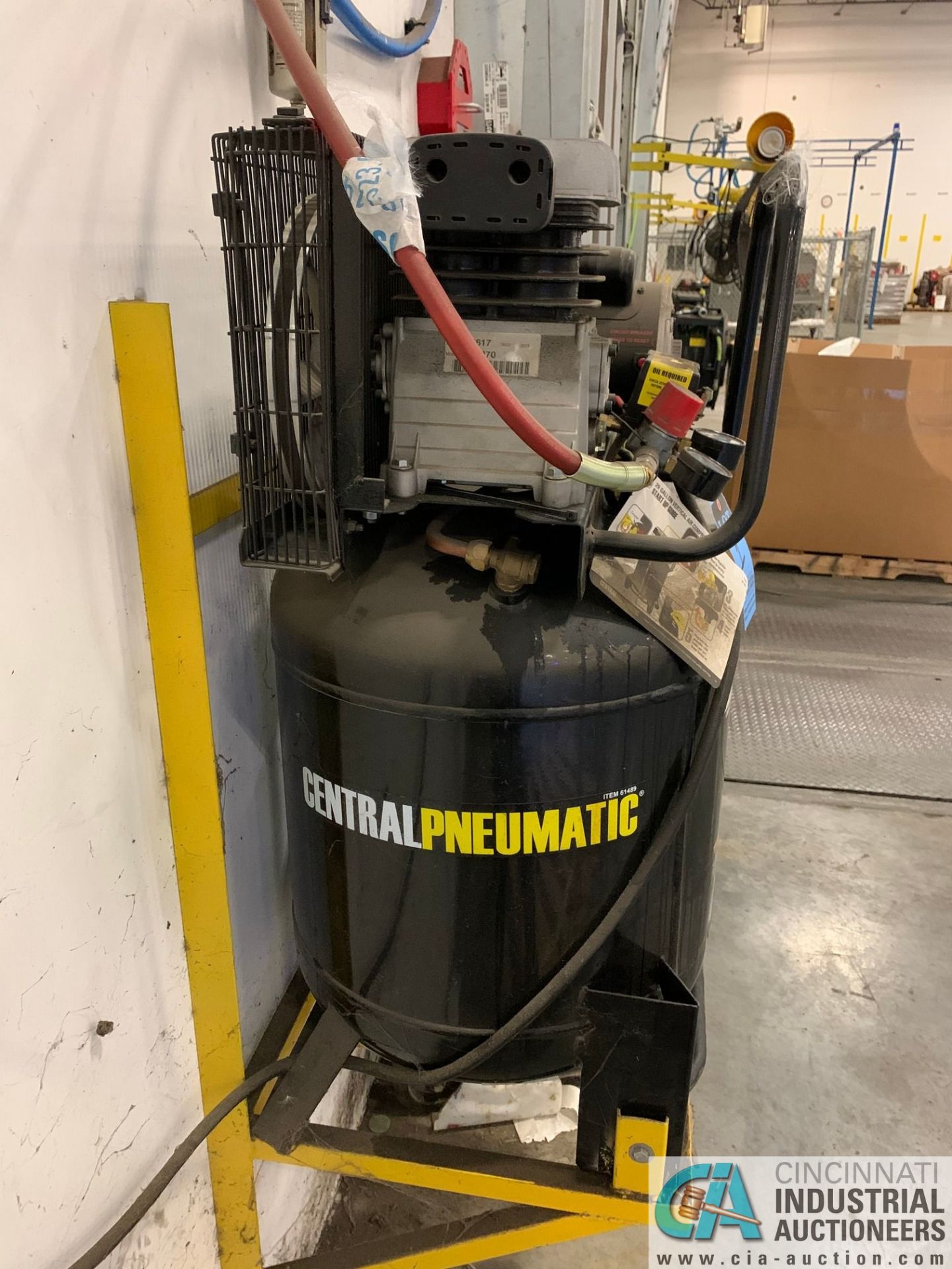 2-HP CENTRAL PNEUMATIC ITEM 61489 AIR COMPRESSOR; S/N 02957, 29-GALLON TANK, 150 MAX PSI (2015) ( - Image 7 of 7