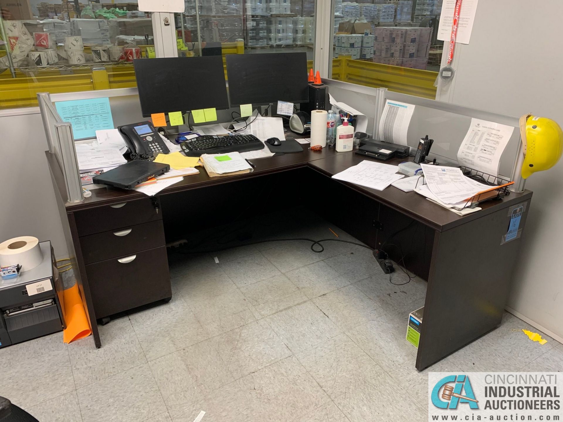 EXECUTIVE L-SHAPED DESK (NO CONTENTS) (5400 OAKLEY INDUSTRIAL BLVD., FAIRBURN, GA 30213)