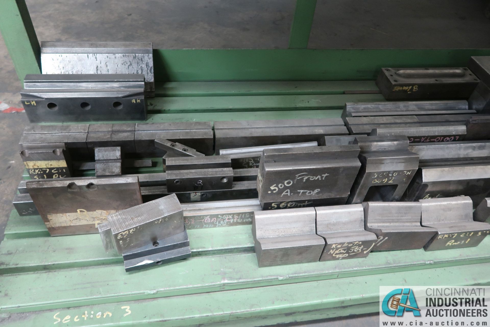 (LOT) (155) PRESS BRAKE DIES, PUNHCES AND FIXTURE3S WITH RACK - Image 12 of 14