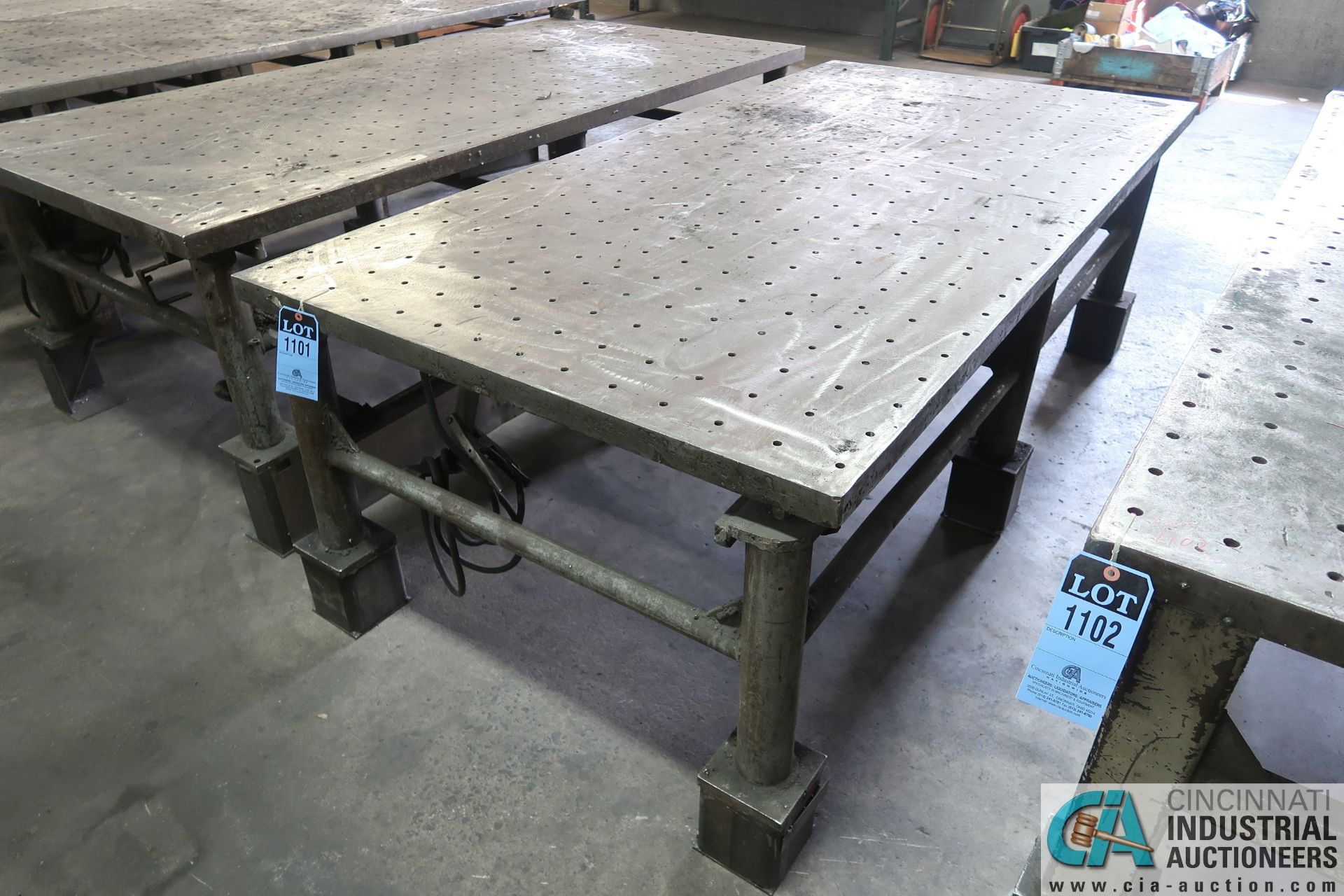 96" X 48" X 2" HEAVY DUTY STEEL WELDING TABLE, Drilled and Tapped, Holes on 3.5" X 3.5" Centers