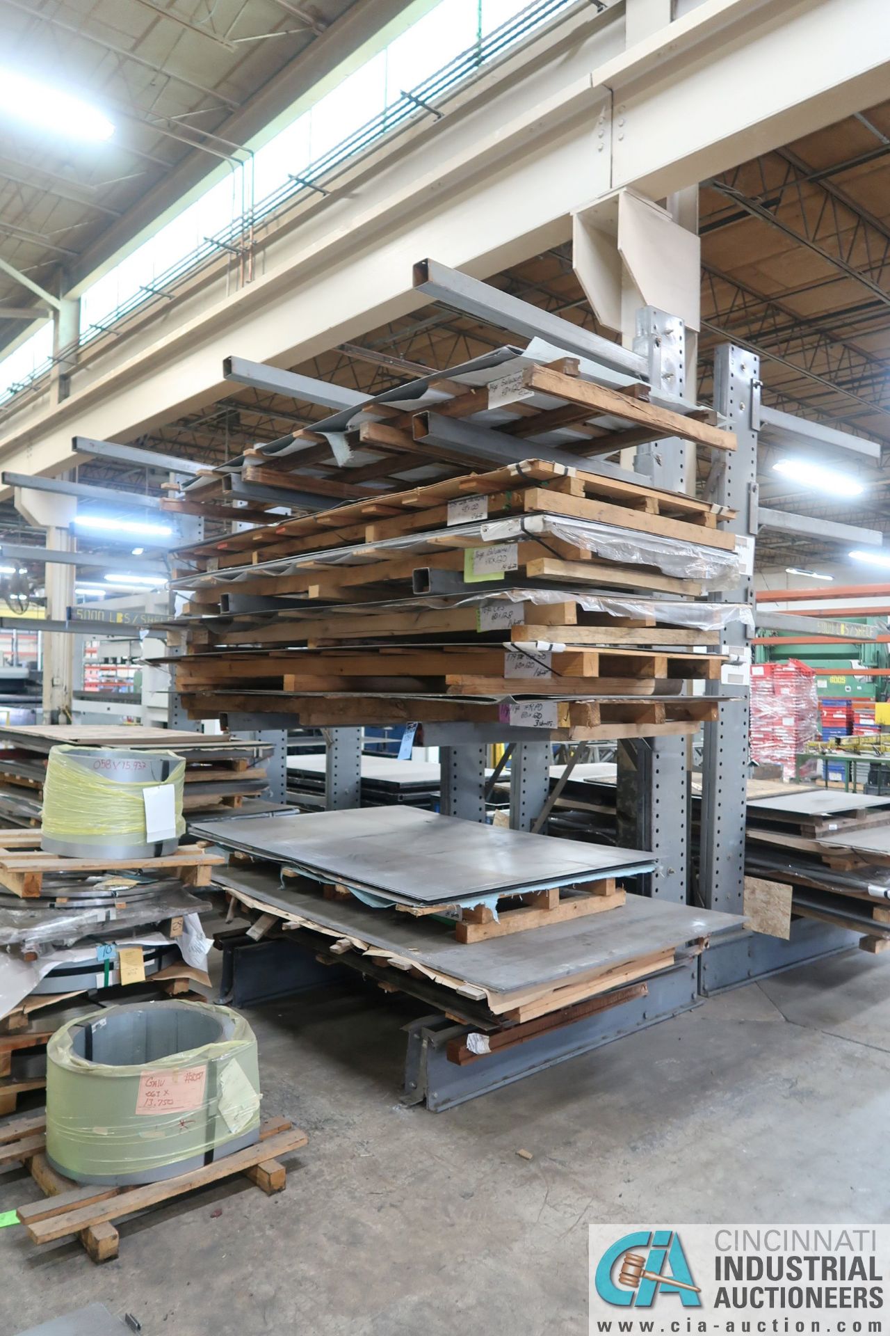 SECTION 65" WIDE X 60" ARM X 144" HIGH HEAVY DUTY STEEL SINGLE SIDED CANTILEVER RACK