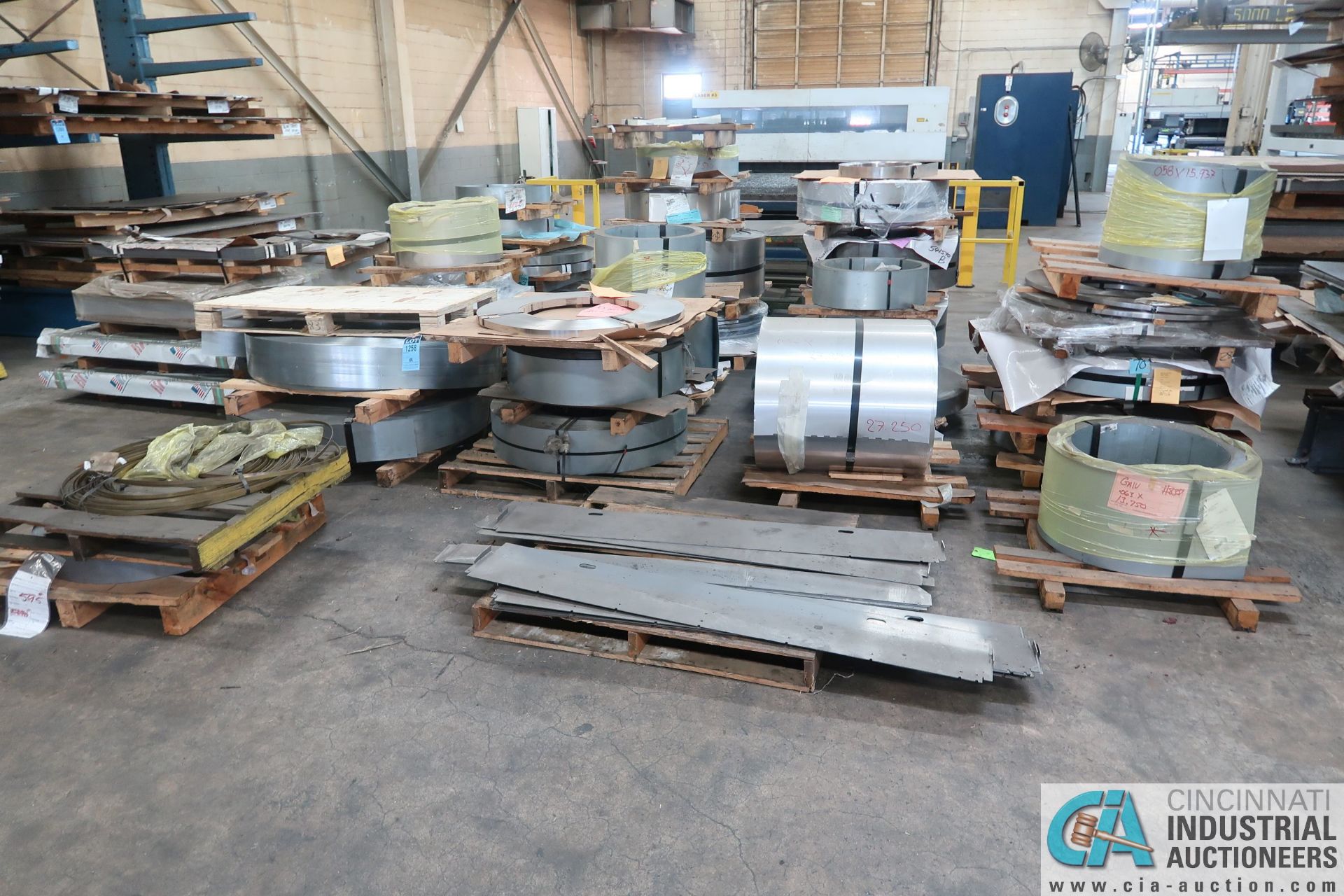 (LOT) VARIOUS SIZE AND GAGE ROLLED STEEL STOCK APPROX. 42,212 LB. (SEE WEBSITE FOR SPECS)