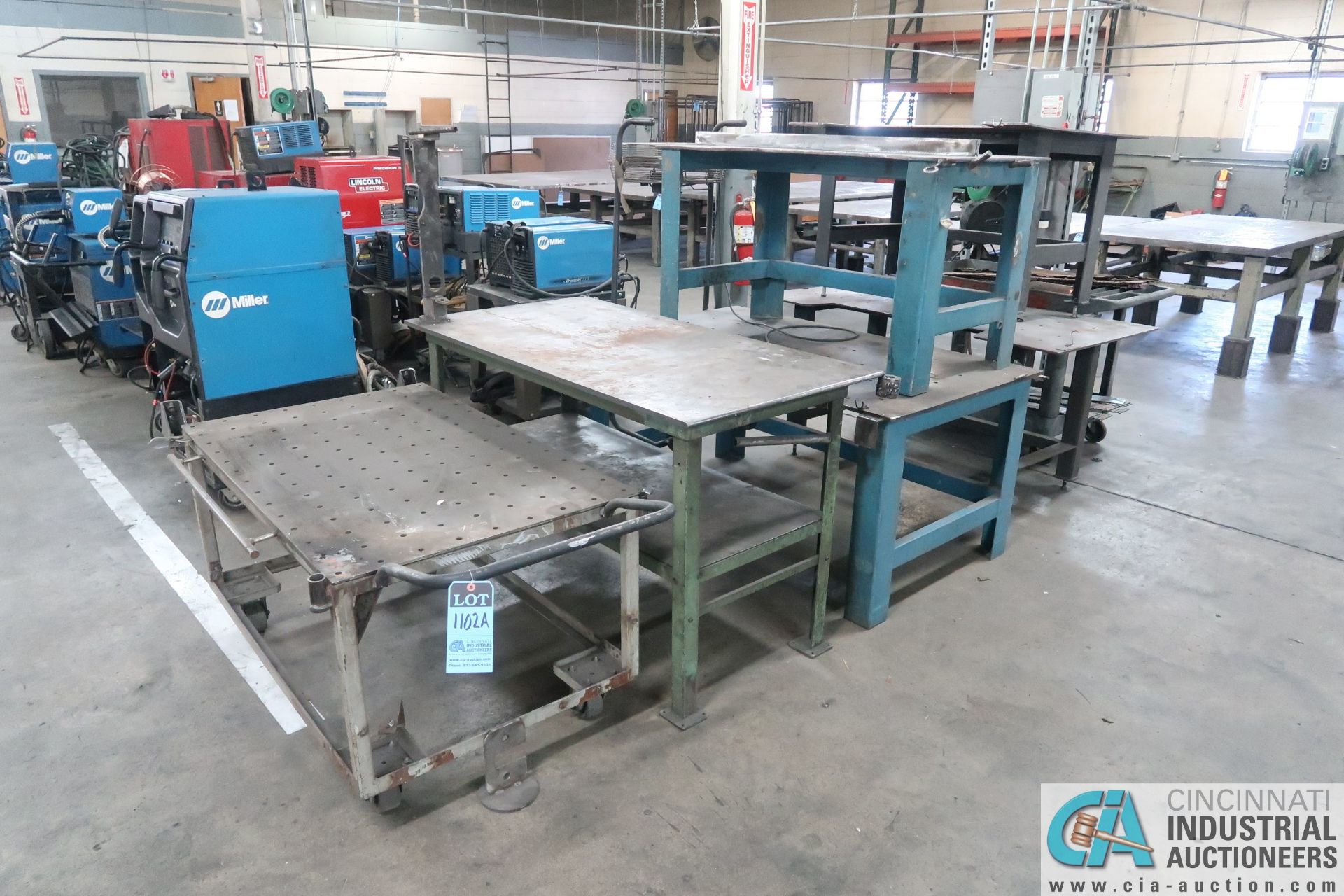 MISCELLANEOUS HEAVY DUTY STEEL TABLES AND CARTS