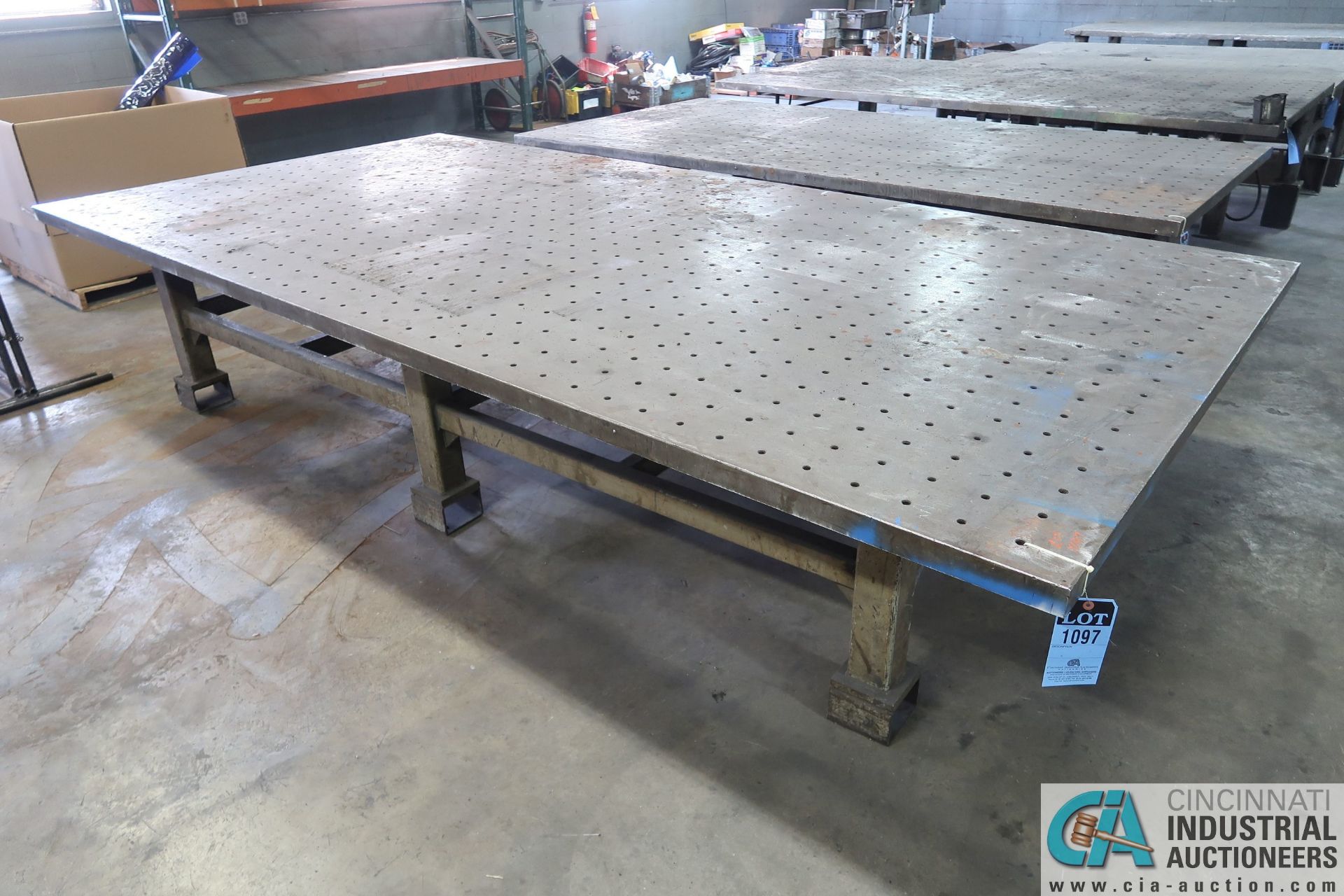 144" X 72" X 2" HEAVY DUTY STEEL WELDING TABLE, Drilled and Tapped, Holes on 3.5" X 3.5" Centers