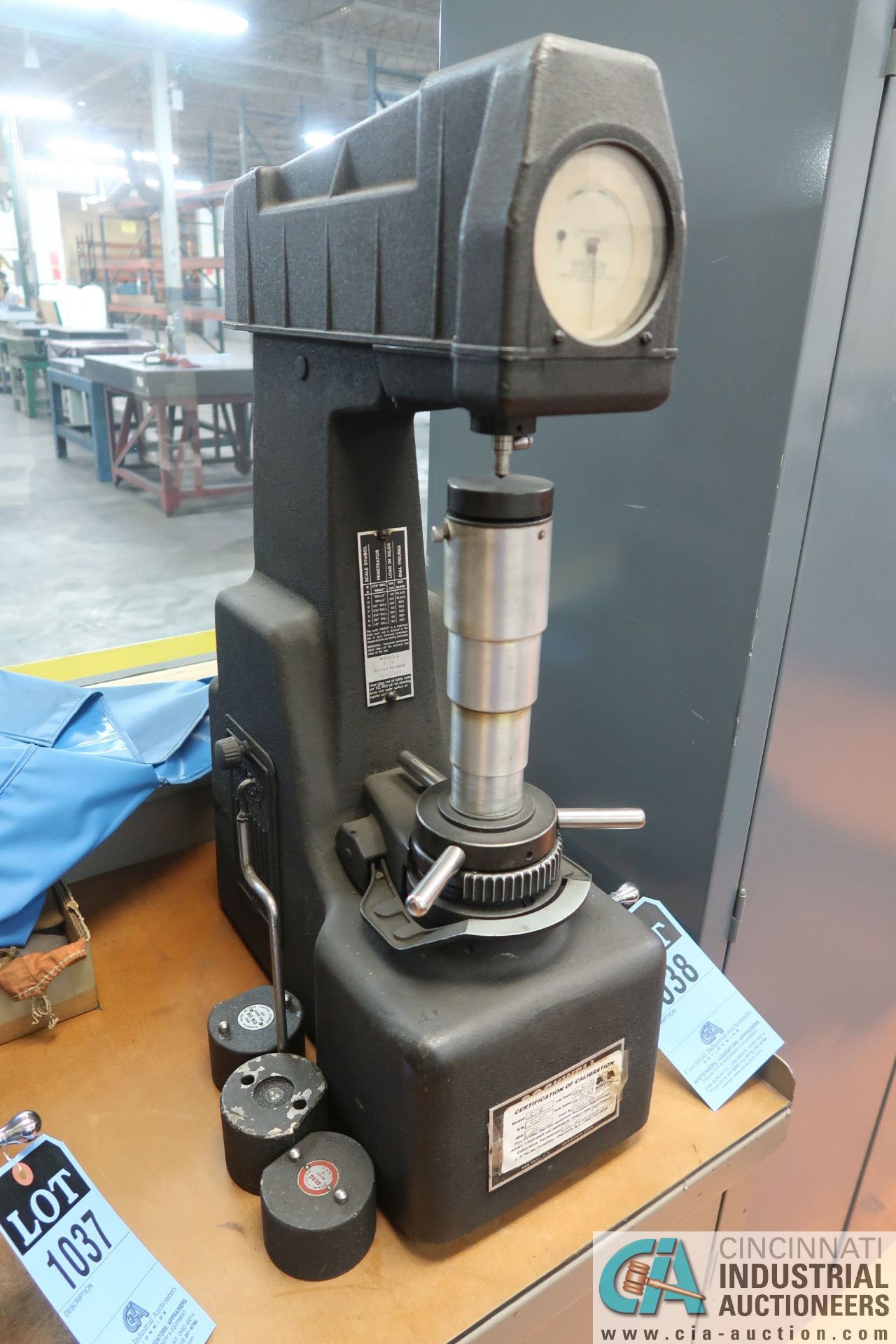 ROCKWELL MODEL 3JR HARDNESS TESTER; S/N 3JR-7809