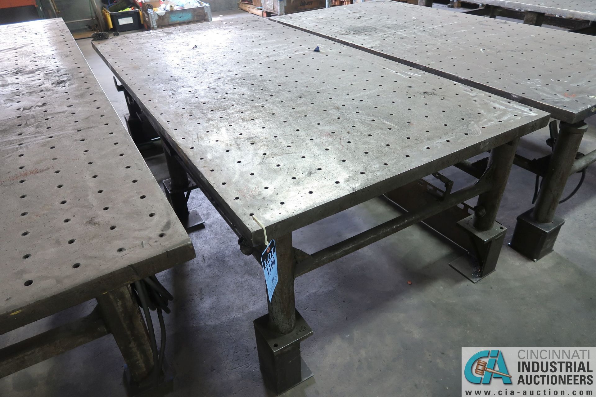 96" X 48" X 2" HEAVY DUTY STEEL WELDING TABLE, Drilled and Tapped, Holes on 3.5" X 3.5" Centers