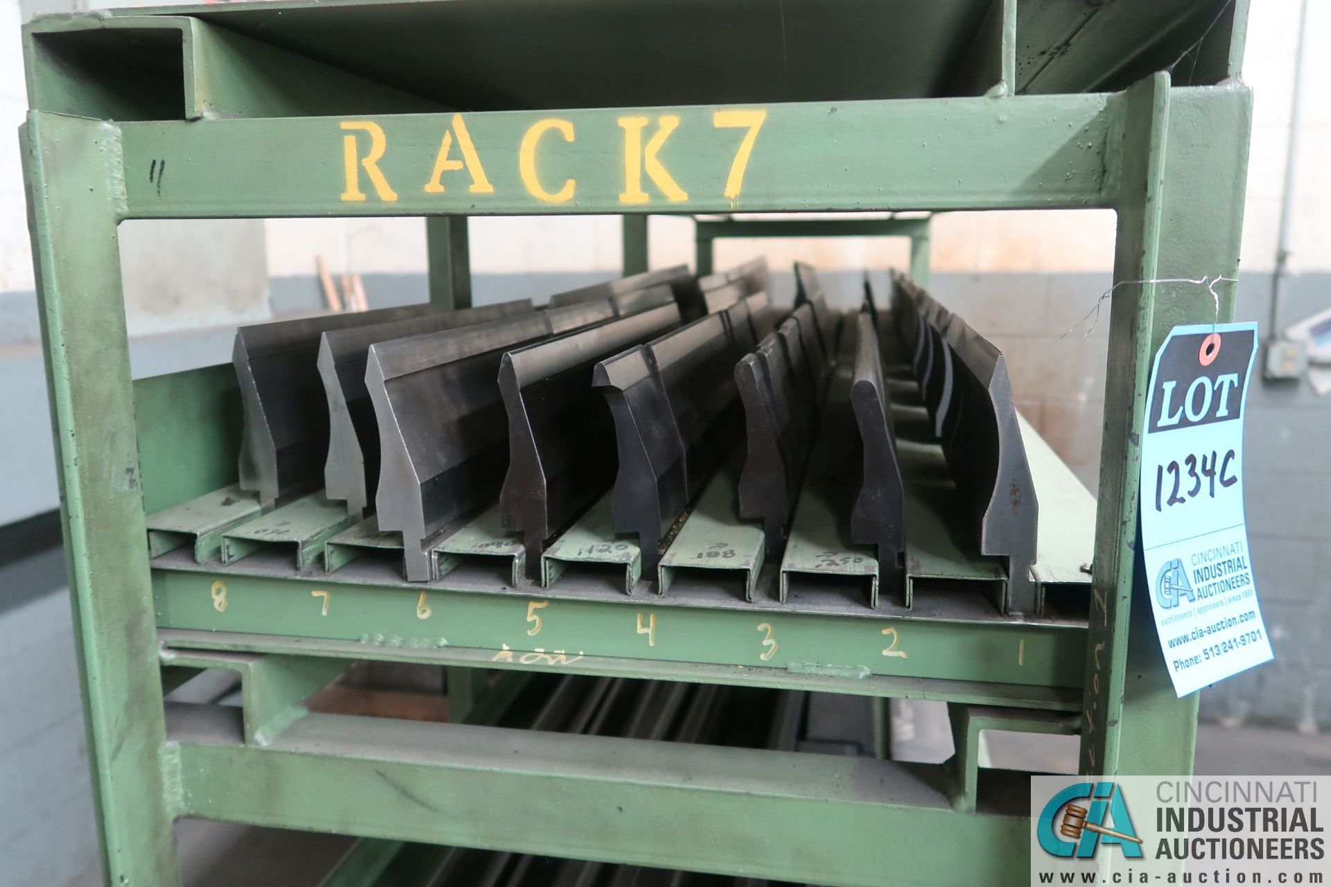 (LOT) (155) PRESS BRAKE DIES, PUNHCES AND FIXTURE3S WITH RACK - Image 3 of 14