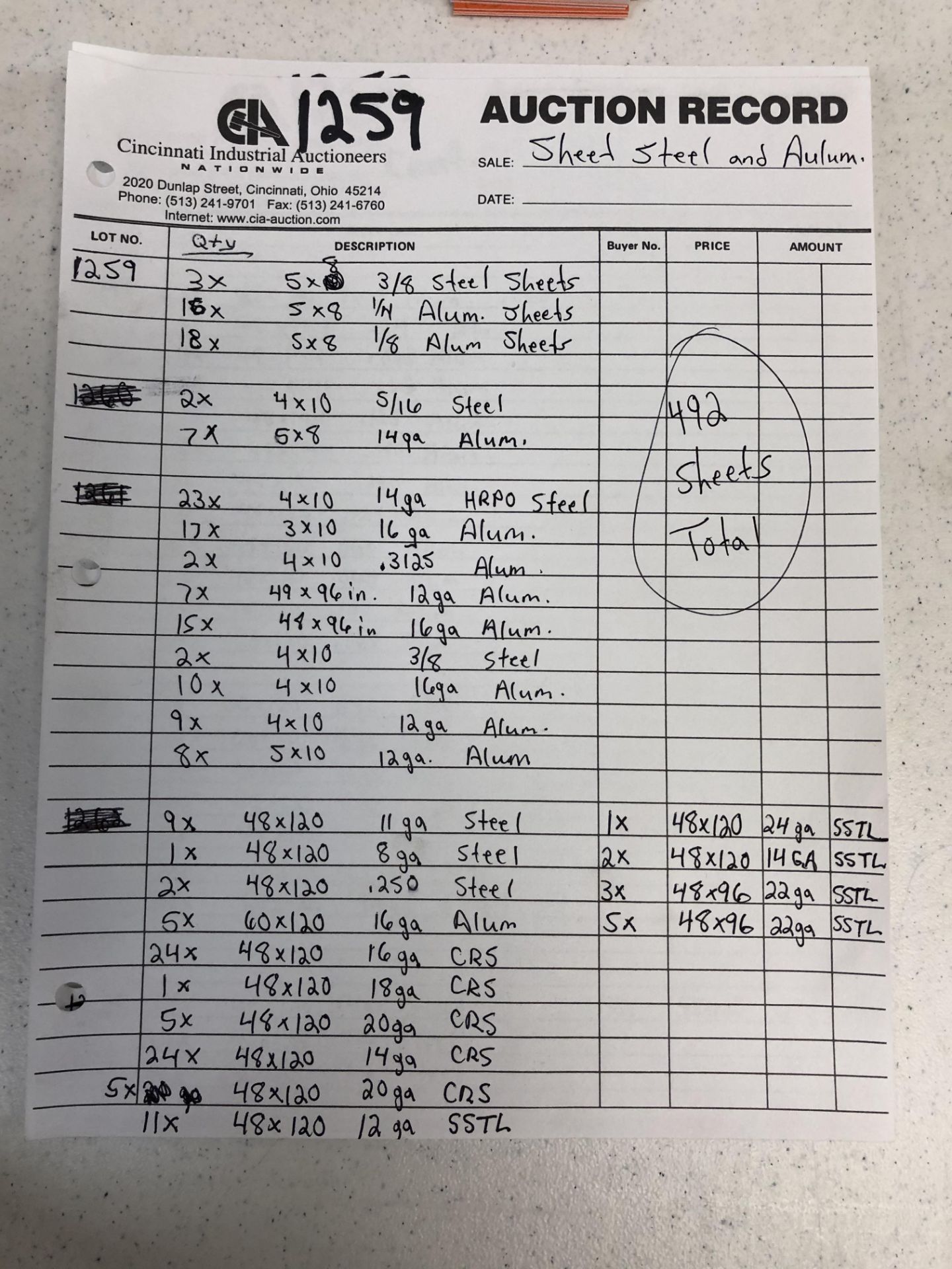 (LOT) VARIOUS SIZE ANG GAUGE SHEET STEEL STOCK, APPROX. 565 SHEETS **See last photos for an update - Image 13 of 14