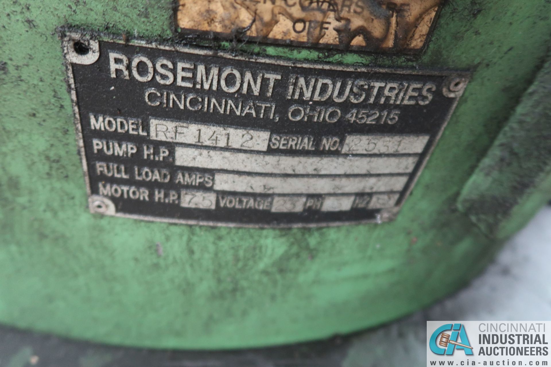 56" DIA. ROSEMONT MODEL RF1412 VIBRATORY BOWL FINISHER; S/N RE-258, 5-HP - Image 6 of 7