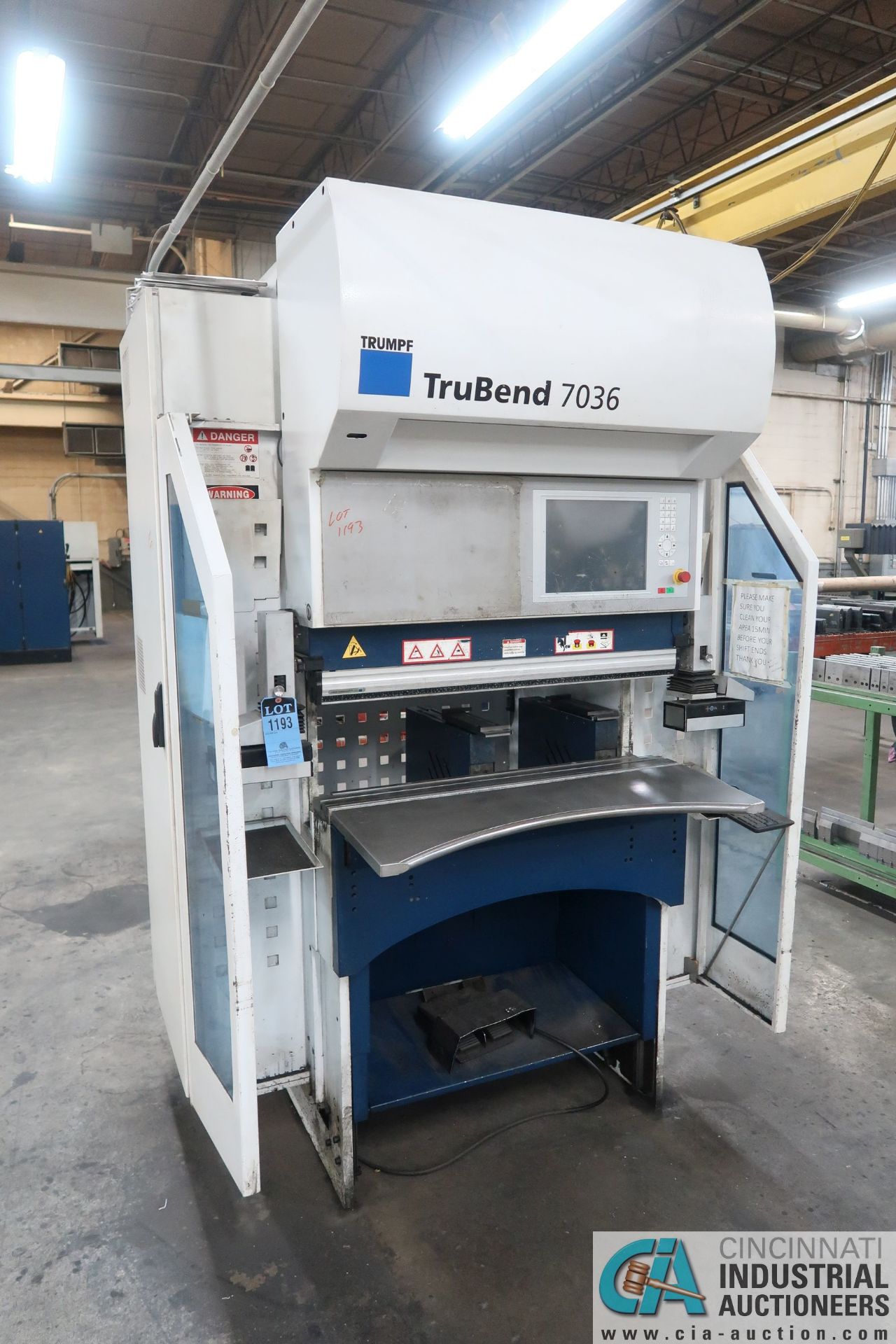 40 TON X 40" TRUMPF TRUBEND 7036 CNC PRESS BRAKE; S/N BO702A1003, BACK GAGE (2013)