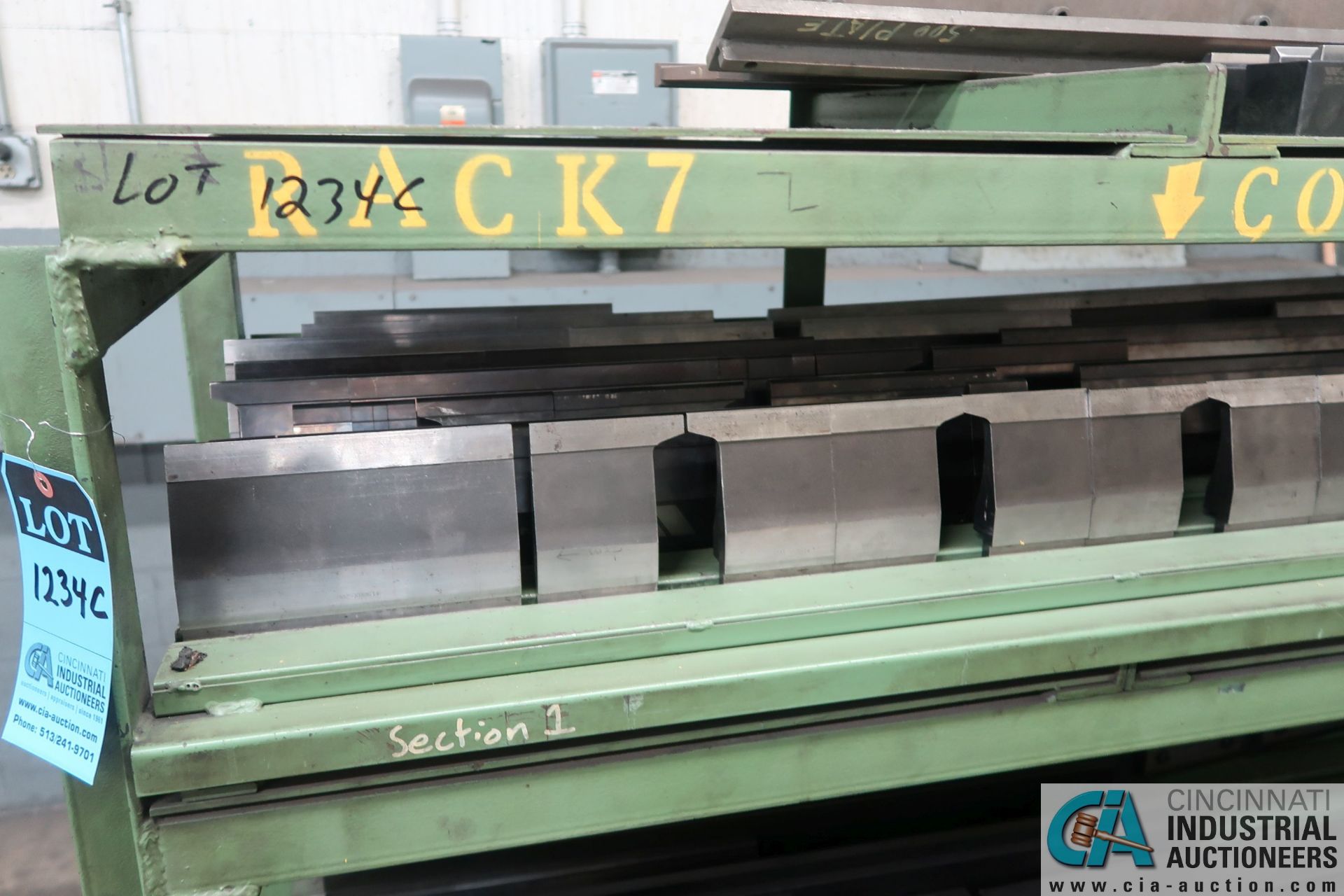 (LOT) (155) PRESS BRAKE DIES, PUNHCES AND FIXTURE3S WITH RACK - Image 4 of 14